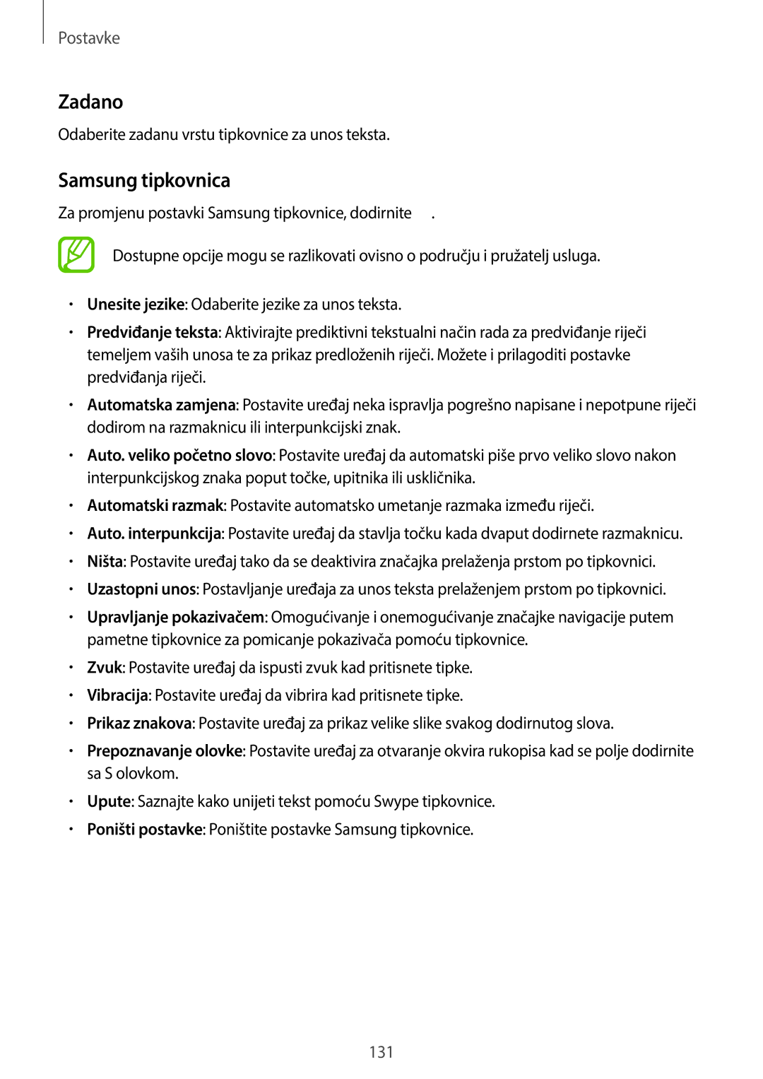 Samsung GT-N7100TADCRO, GT-N7100TADVIP, GT2N7100TADVIP, GT2N7100TADTRA, GT-N7100TADTWO manual Zadano, Samsung tipkovnica 