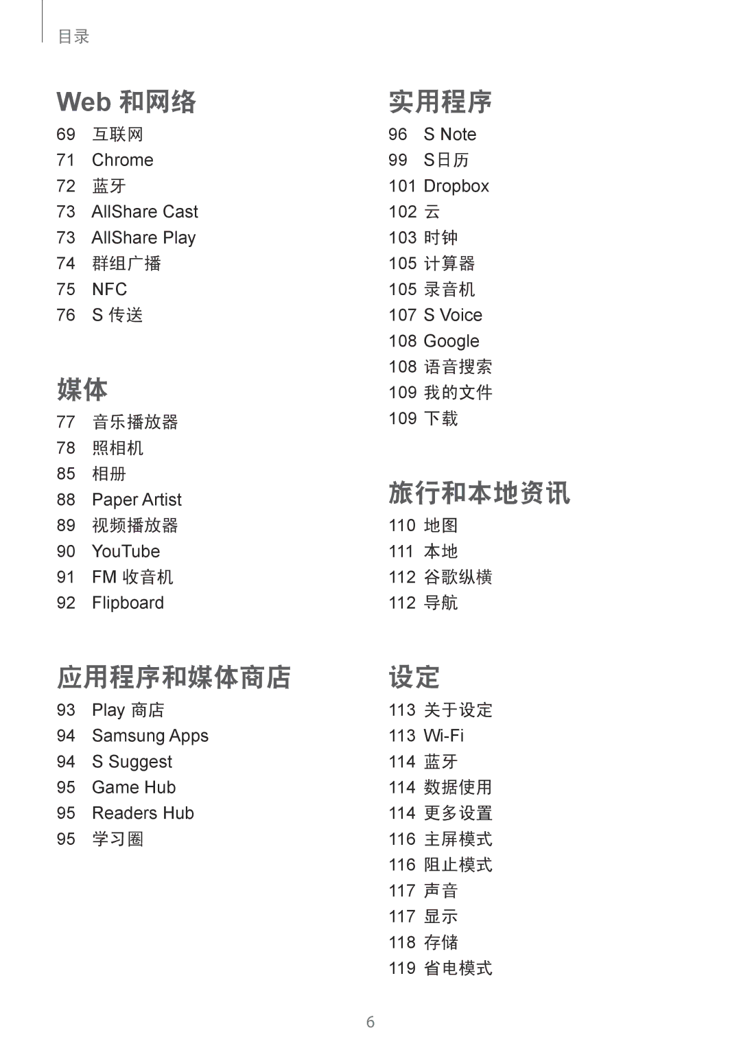 Samsung GT-N7100RWXXEV, GT-N7100TADXXV, GT-N7100ZIDXXV manual 互联网, S日历, 群组广播, 计算器, 录音机, 音乐播放器, 78 照相机, 视频播放器, 谷歌纵横, 学习圈 