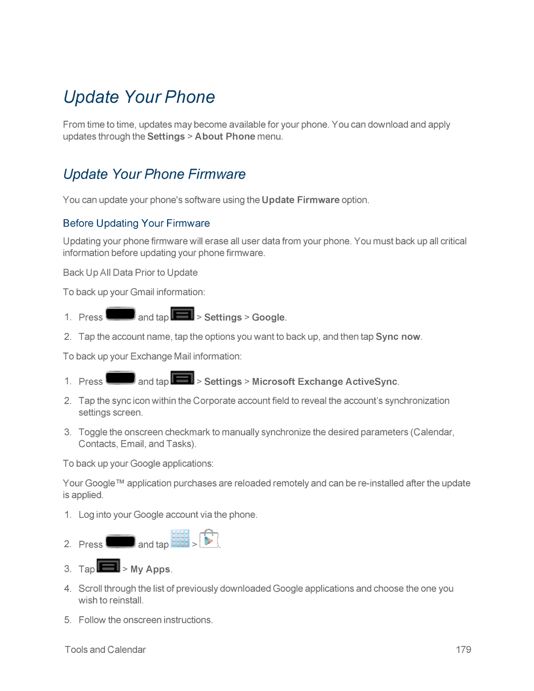 Samsung GT-N7100WHT, GT-N7100GRY manual Update Your Phone Firmware, Before Updating Your Firmware 