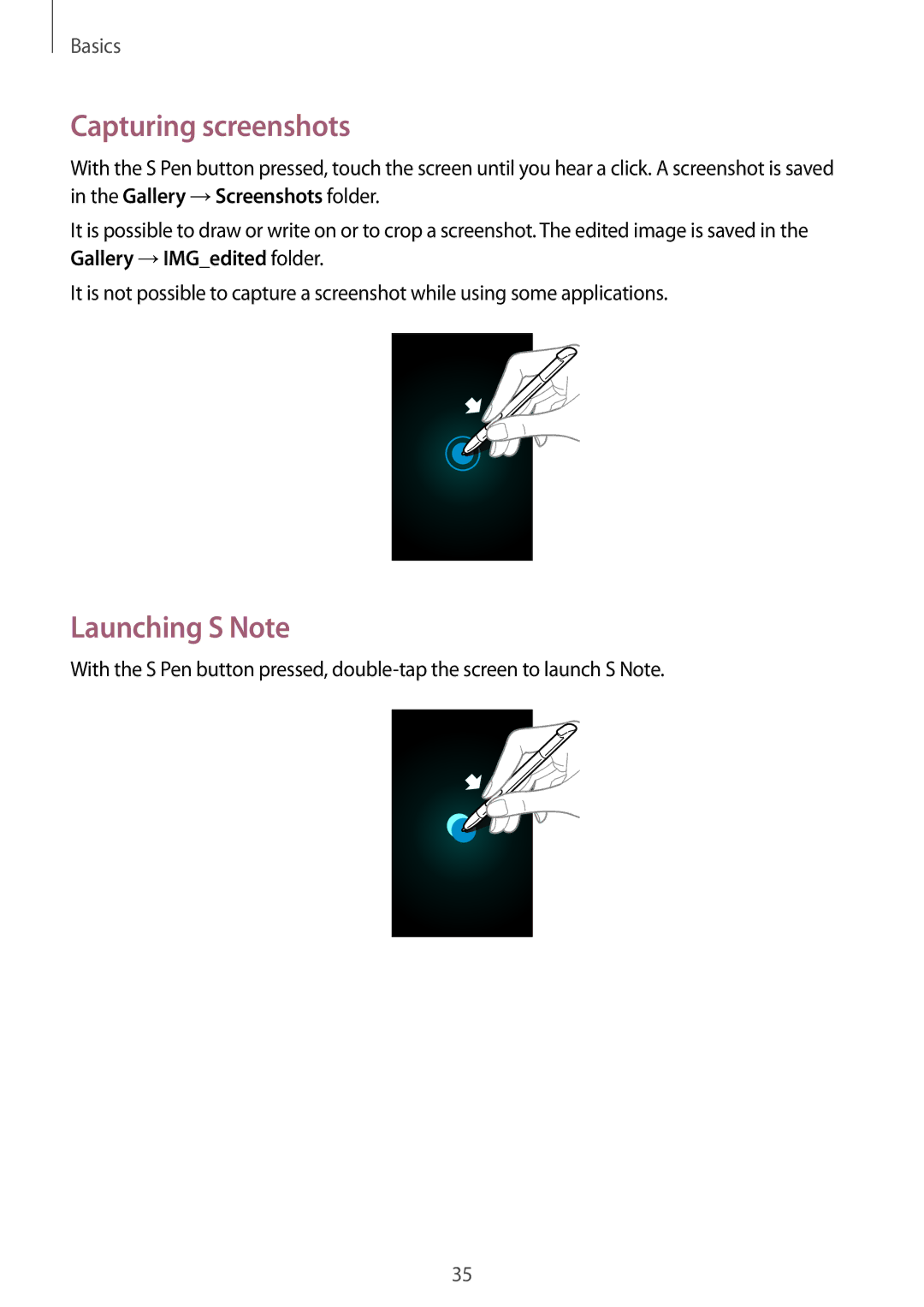 Samsung GT-N7100TADXEO, GT-N7100ZNDTUR, GT-N7100ZBDTUR, GT-N7100TAXDBT manual Capturing screenshots, Launching S Note 