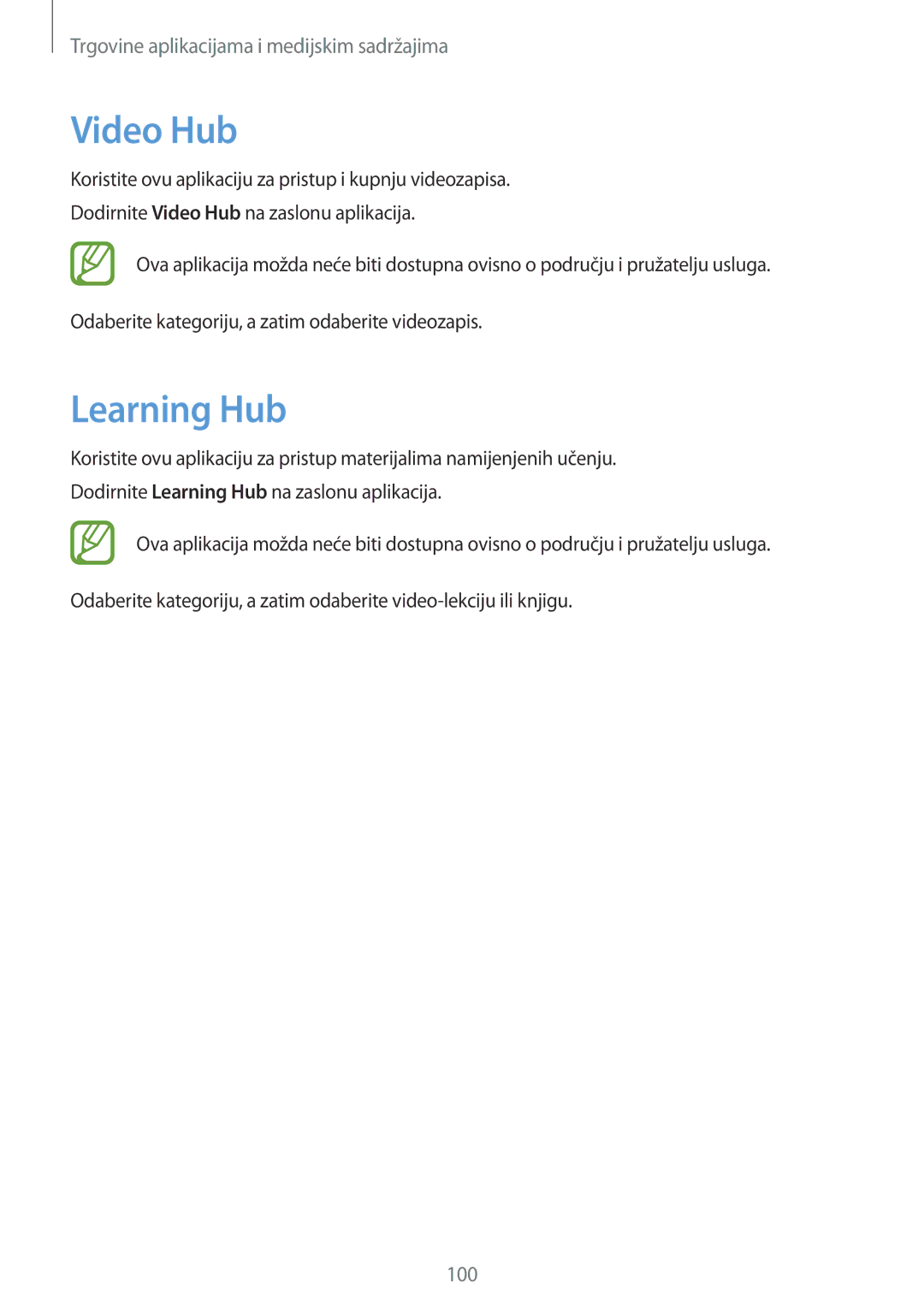 Samsung GT-N7105RWDVIP, GT-N7105TADVIP manual Video Hub, Learning Hub 