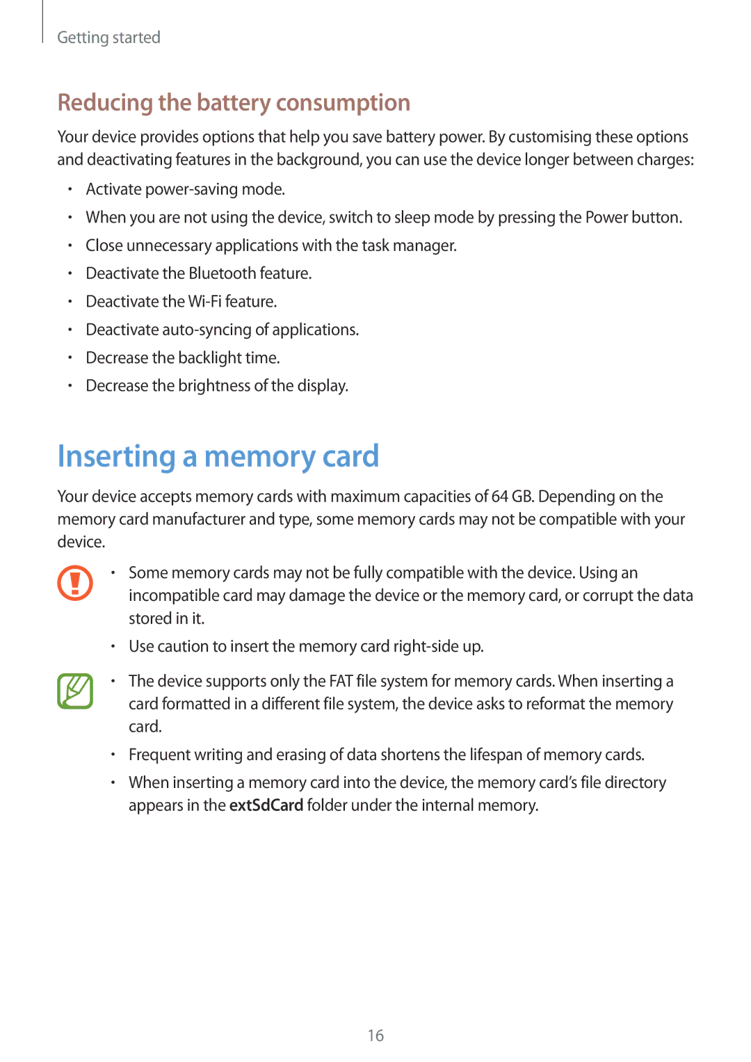 Samsung GT-N7105RWDTMN, GT-N7105TADPRT, GT-N7105TADOPT manual Inserting a memory card, Reducing the battery consumption 