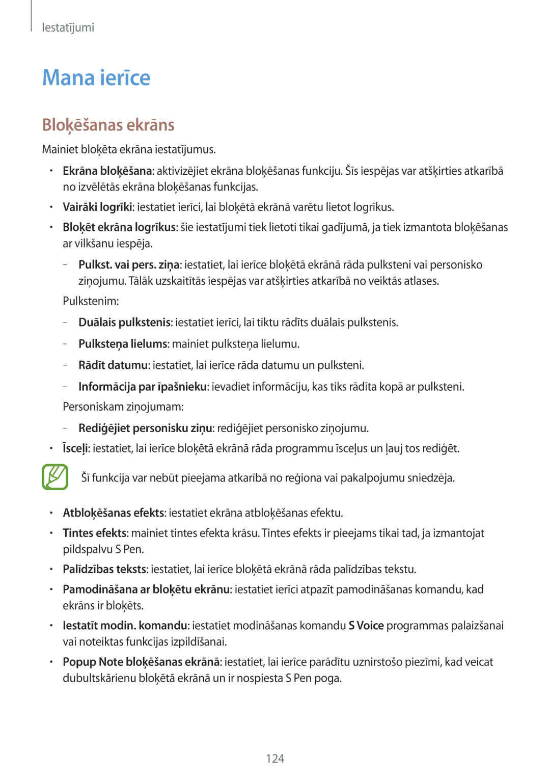 Samsung GT-N7105TADSEB, GT-N7105RWDSEB manual Mana ierīce, Bloķēšanas ekrāns 