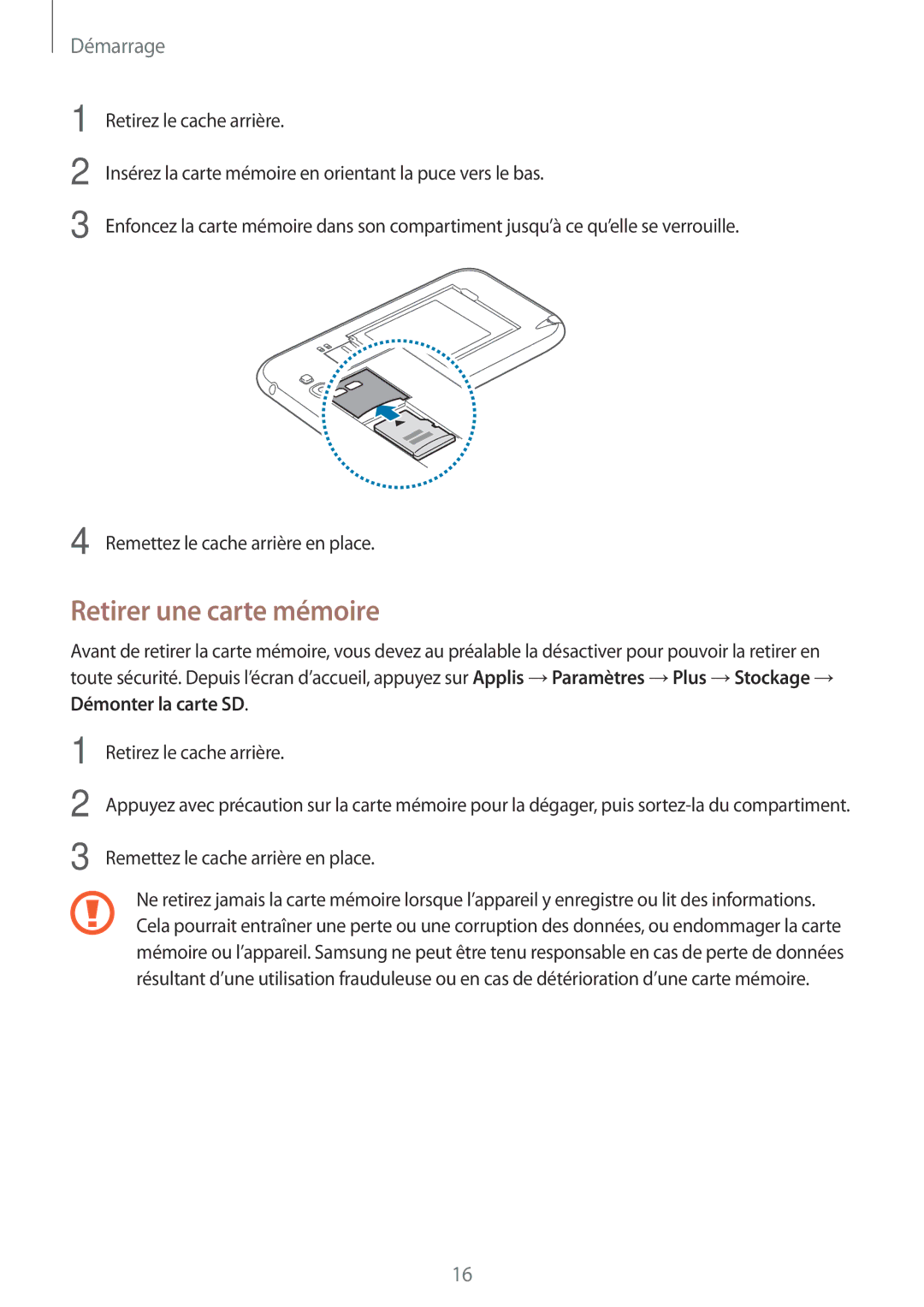 Samsung GT-N7105TADXEF, GT-N7105TADSFR, GT-N7105TADBOG, GT-N7105RWDXEF, GT-N7105TADFTM manual Retirer une carte mémoire 