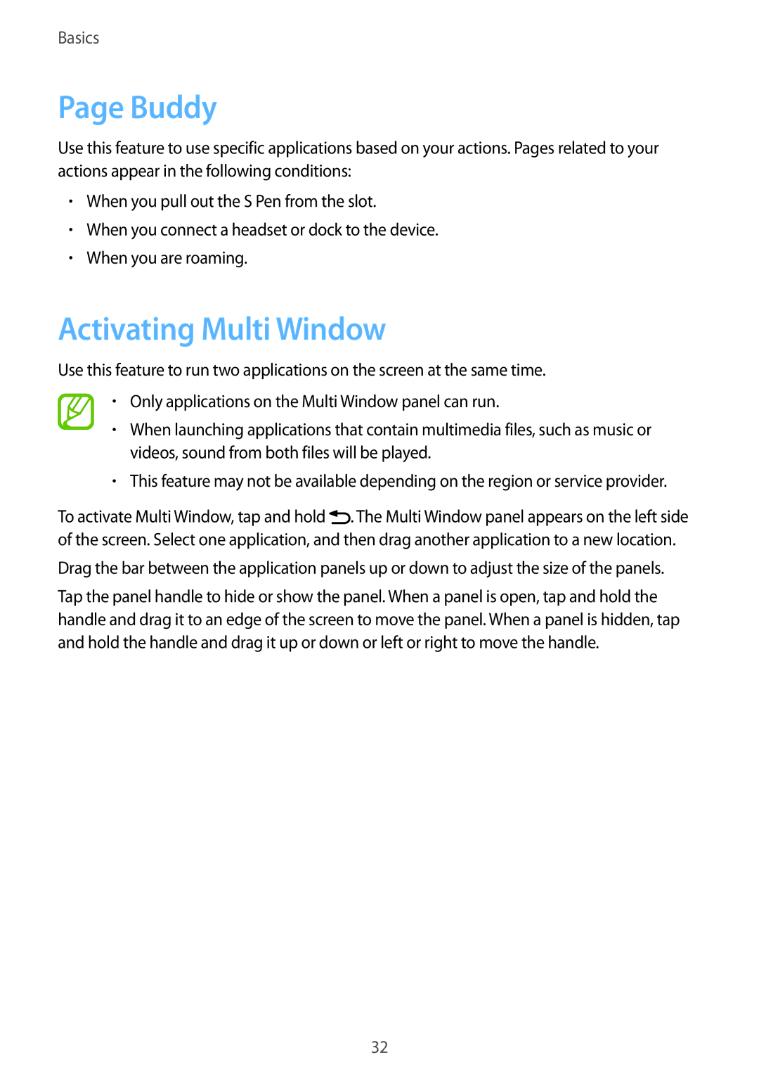 Samsung GT-N7105TADKSA, GT-N7105ZBDKSS, GT-N7105TADKSS, GT-N7105RWDKSS, GT-N7105ZRDKSS manual Buddy, Activating Multi Window 