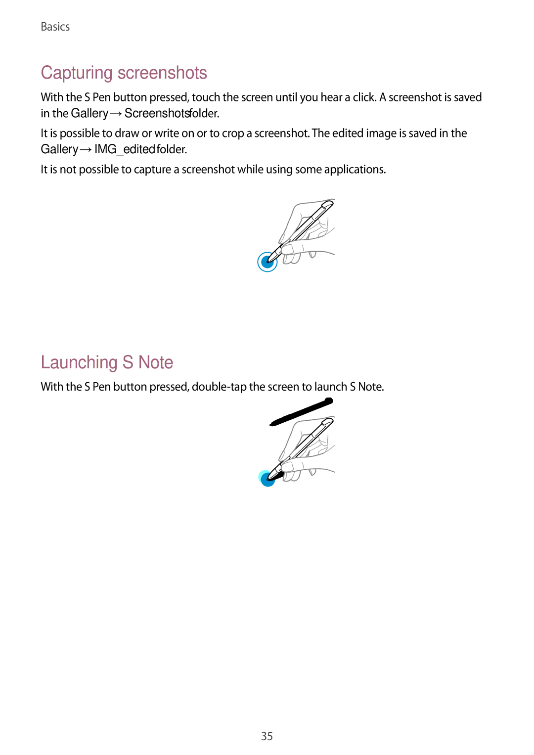 Samsung GT-N7105ZBDKSS, GT-N7105TADKSS, GT-N7105RWDKSS, GT-N7105ZRDKSS manual Capturing screenshots, Launching S Note 