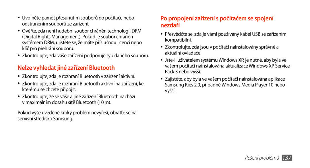 Samsung GT-N8000ZWAATO, GT-N8000EAAATO, GT-N8000ZWAEUR, GT-N8000EAAXEZ, GT-N8000ZWAXSK Nelze vyhledat jiné zařízení Bluetooth 