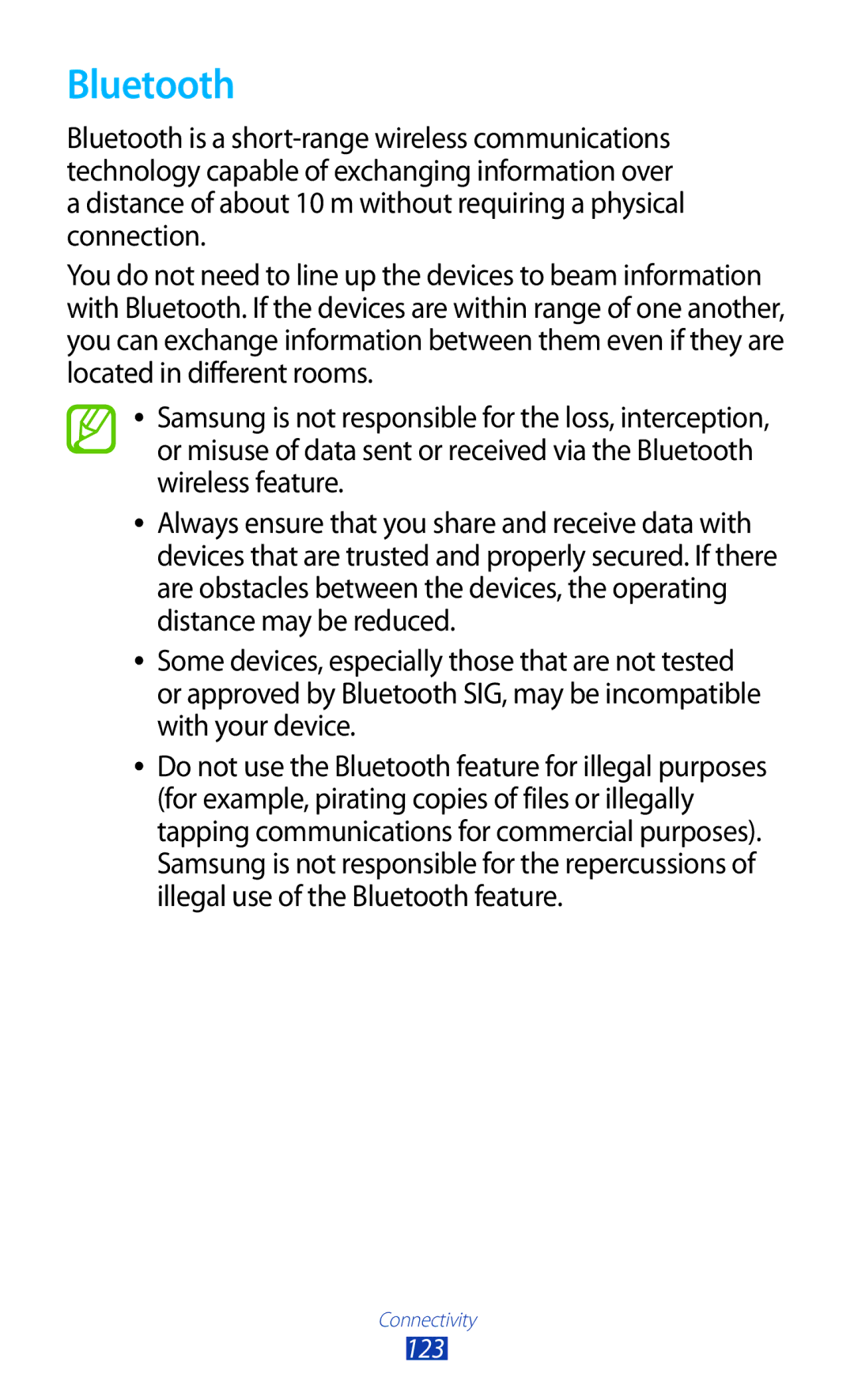 Samsung GT-N8000EAABTU user manual Bluetooth 