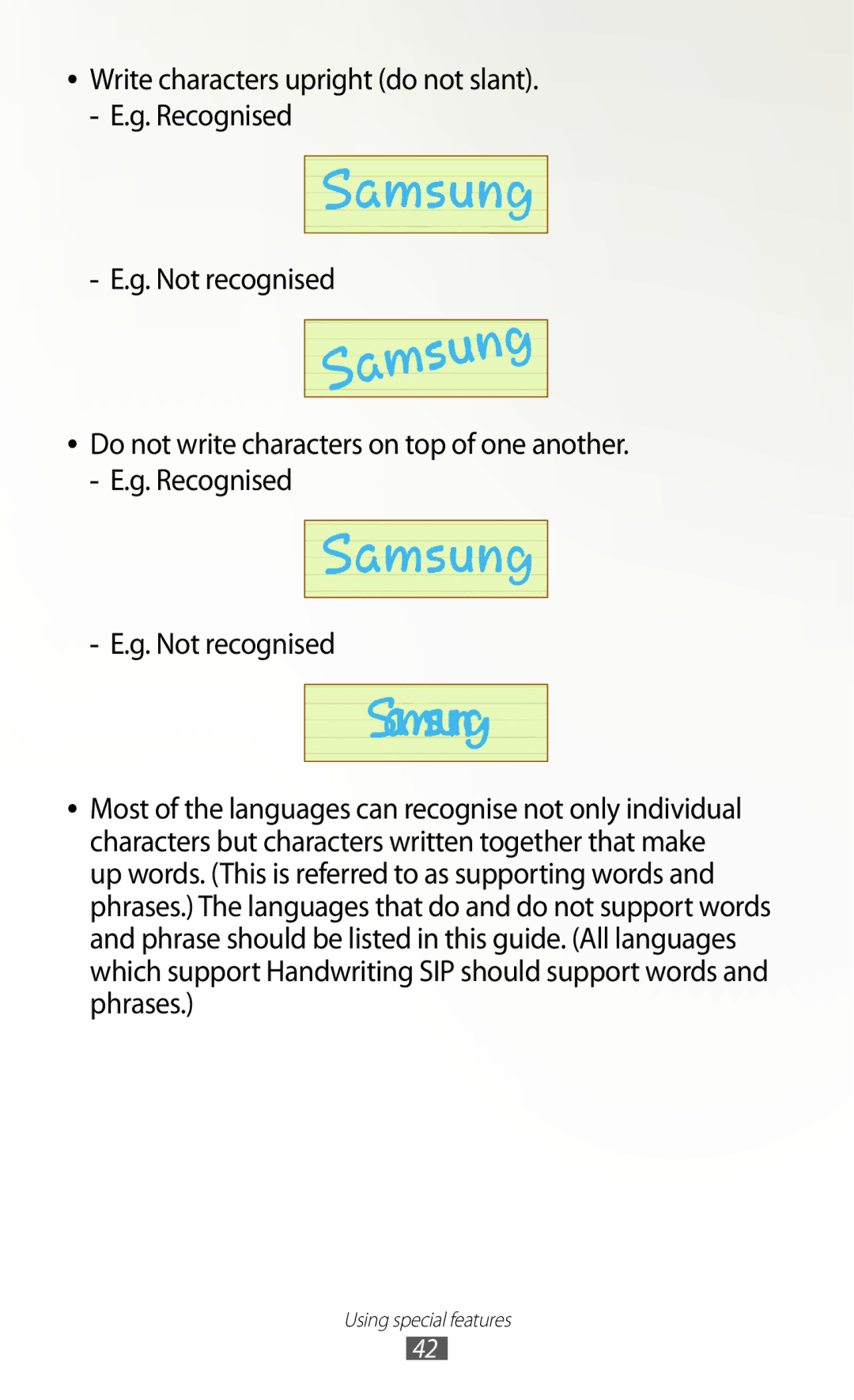 Samsung GT-N8000EAABTU user manual Using special features 