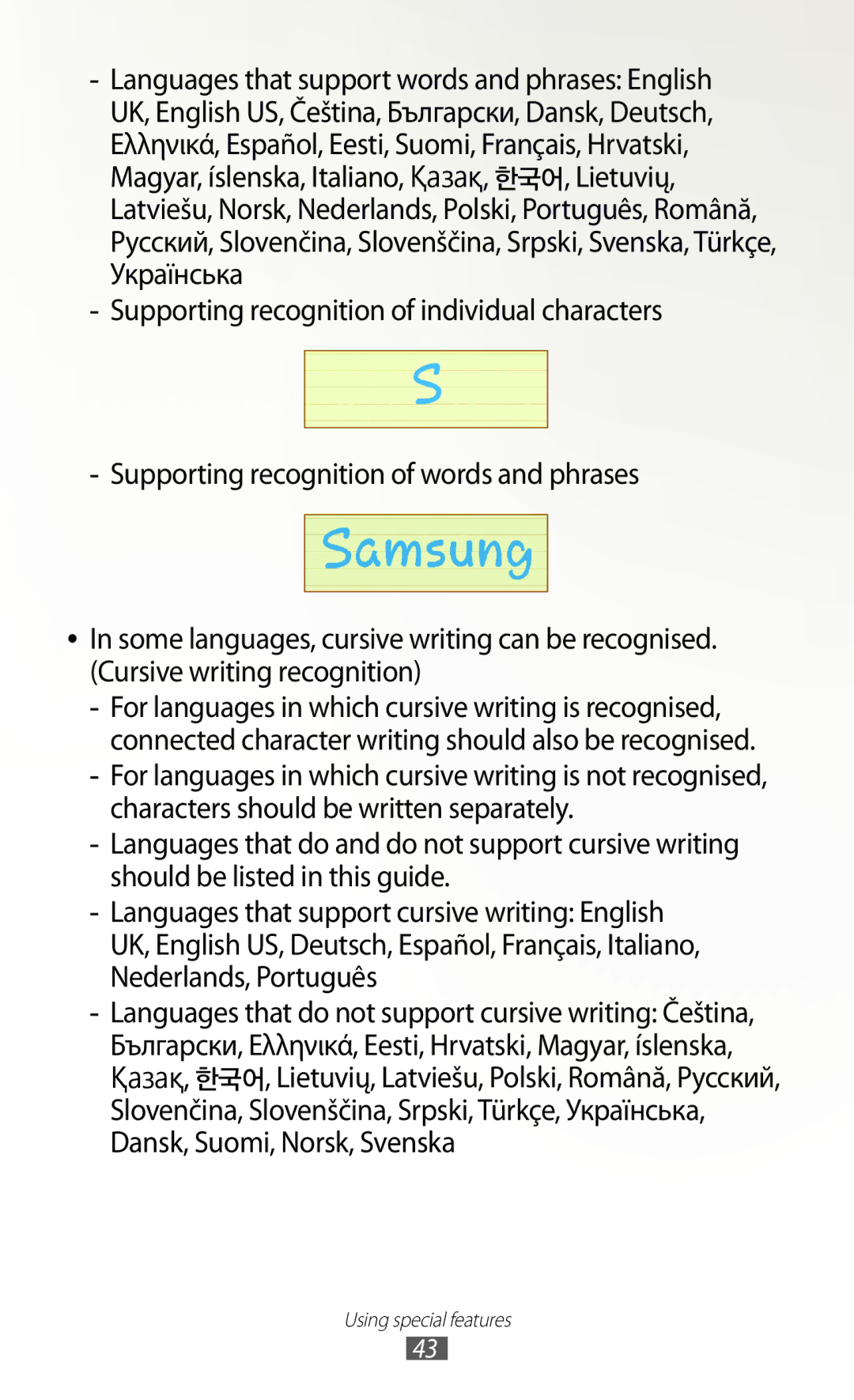 Samsung GT-N8000EAABTU user manual Using special features 