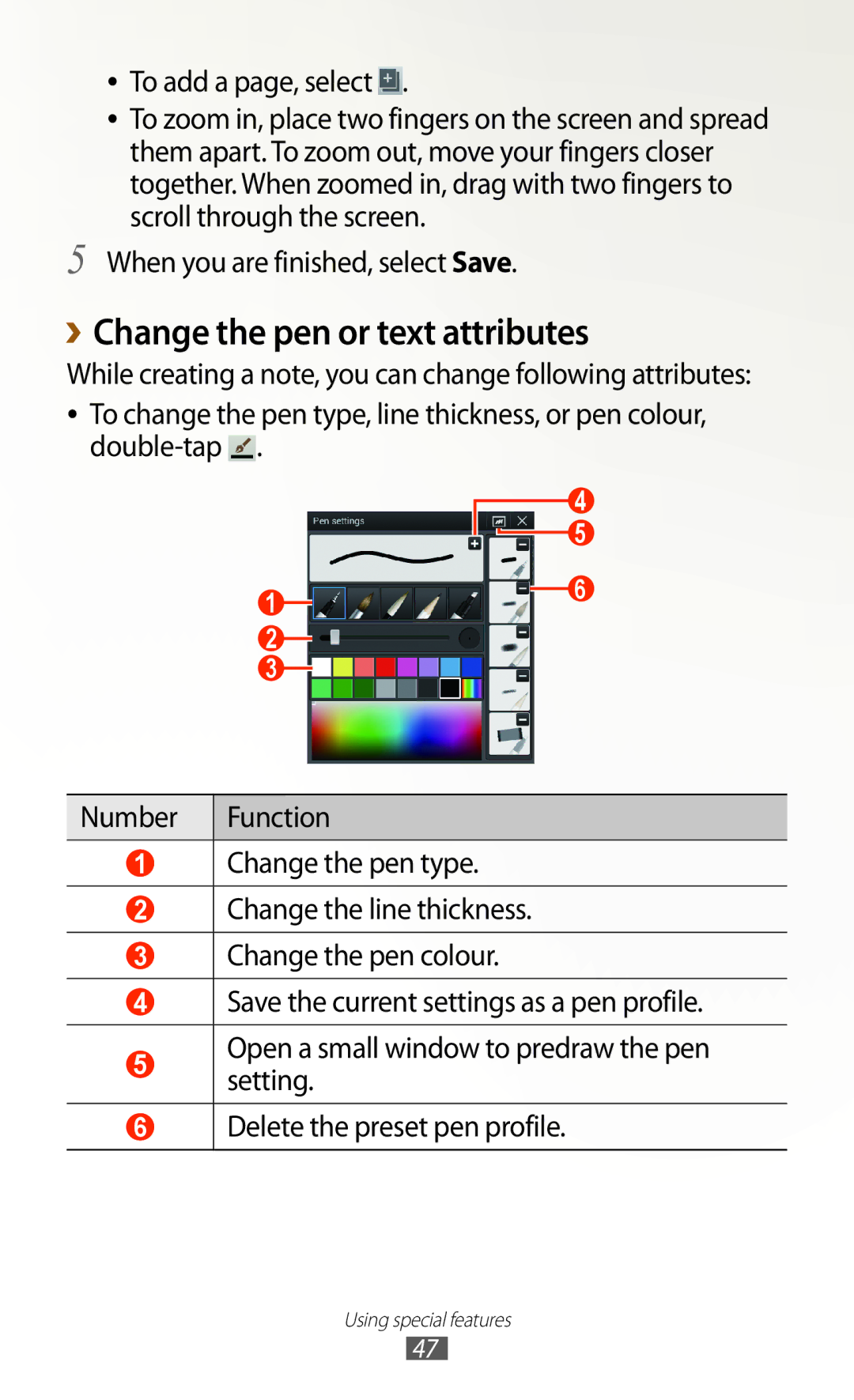 Samsung GT-N8000EAABTU user manual ››Change the pen or text attributes 