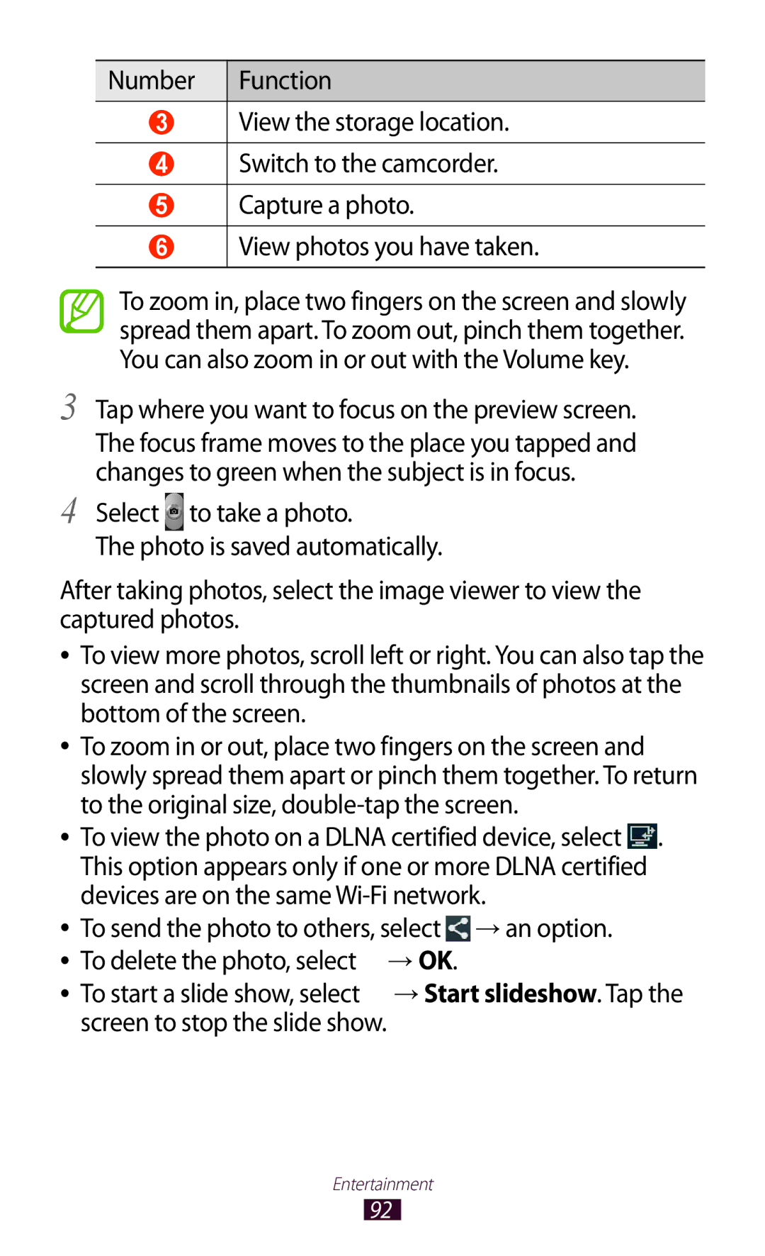 Samsung GT-N8000EAABTU user manual Tap where you want to focus on the preview screen 