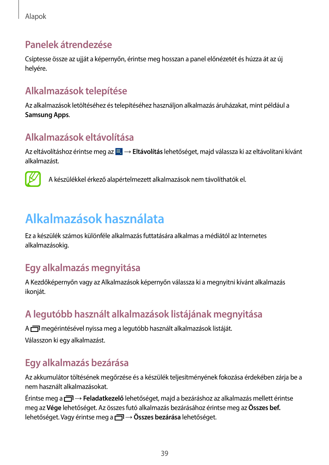 Samsung GT-N8000ZWAEPL, GT-N8000EAADBT, GT-N8000ZWADBT, GT-N8000EAAATO, GT-N8000GRADBT, GT-N8000ZWEATO Alkalmazások használata 