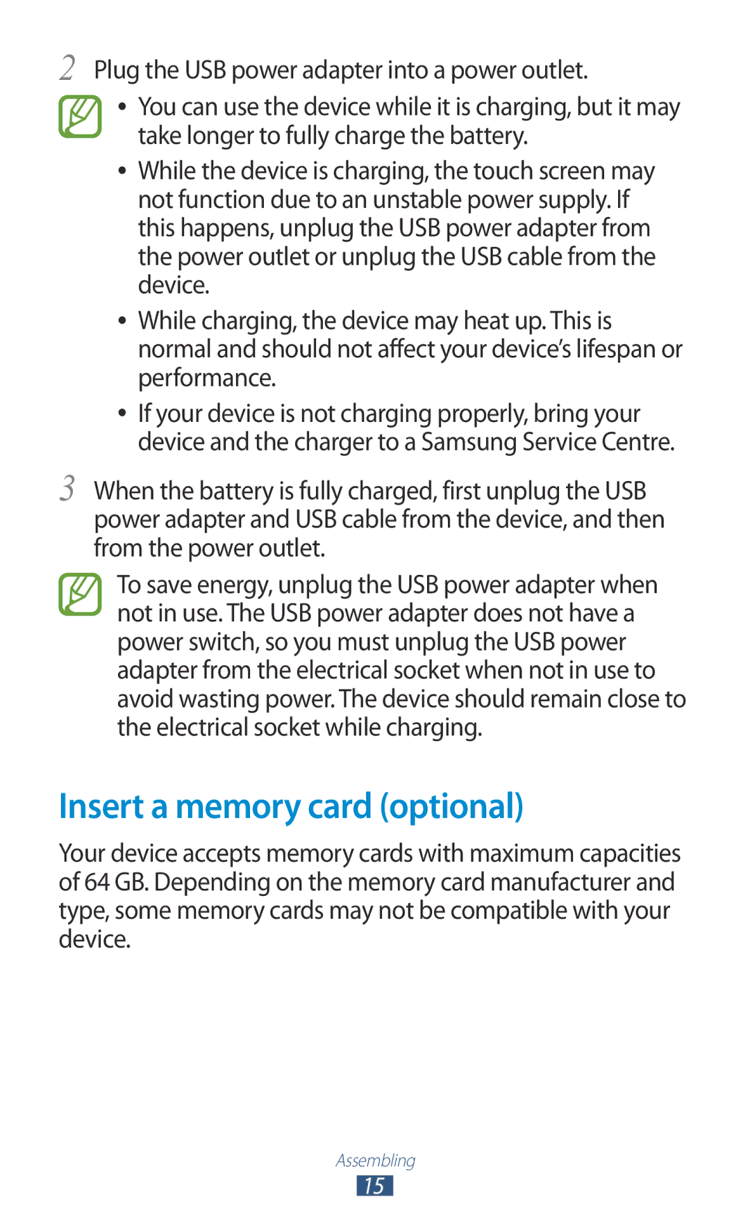 Samsung GT-N8000EAACAC, GT-N8000EAAKSA, GT-N8000ZWFTHR, GT-N8000EAAEGY, GT-N8000ZWAXSG manual Insert a memory card optional 