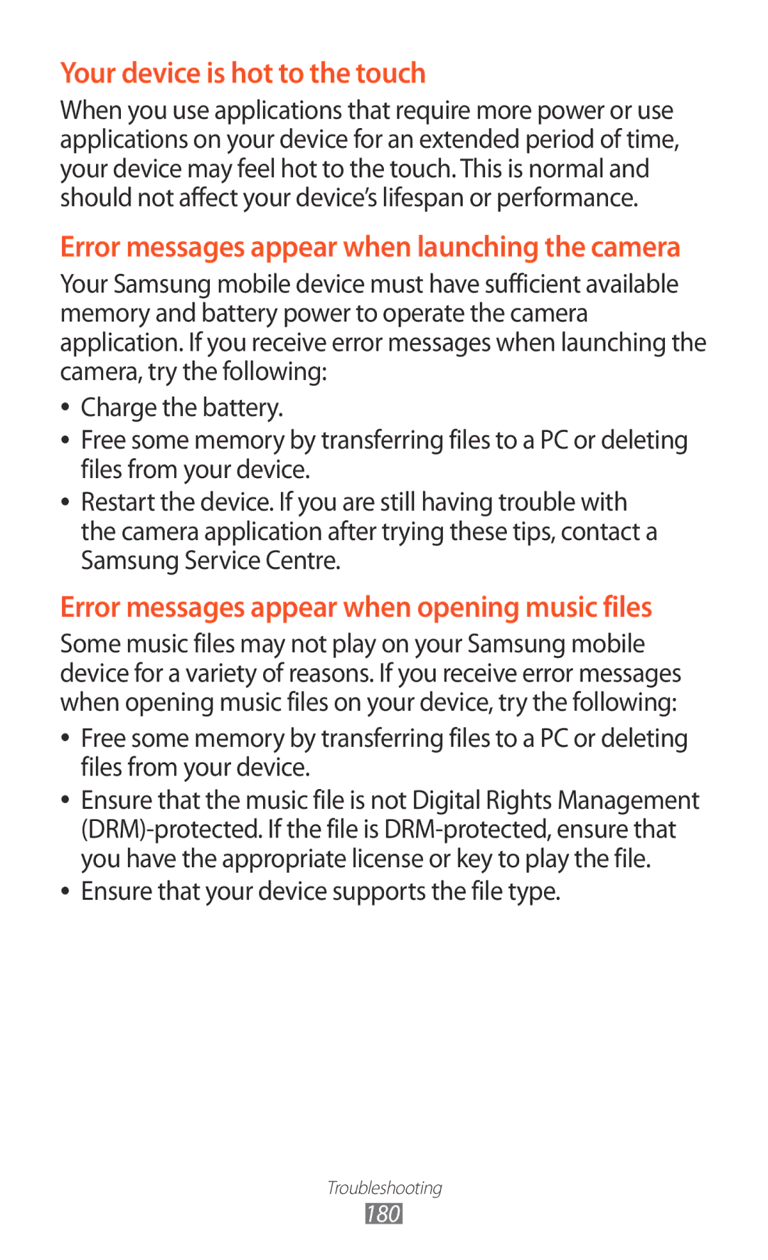 Samsung GT-N8000ZWATHR, GT-N8000EAAKSA, GT-N8000ZWFTHR, GT-N8000EAAEGY, GT-N8000ZWAXSG manual Your device is hot to the touch 