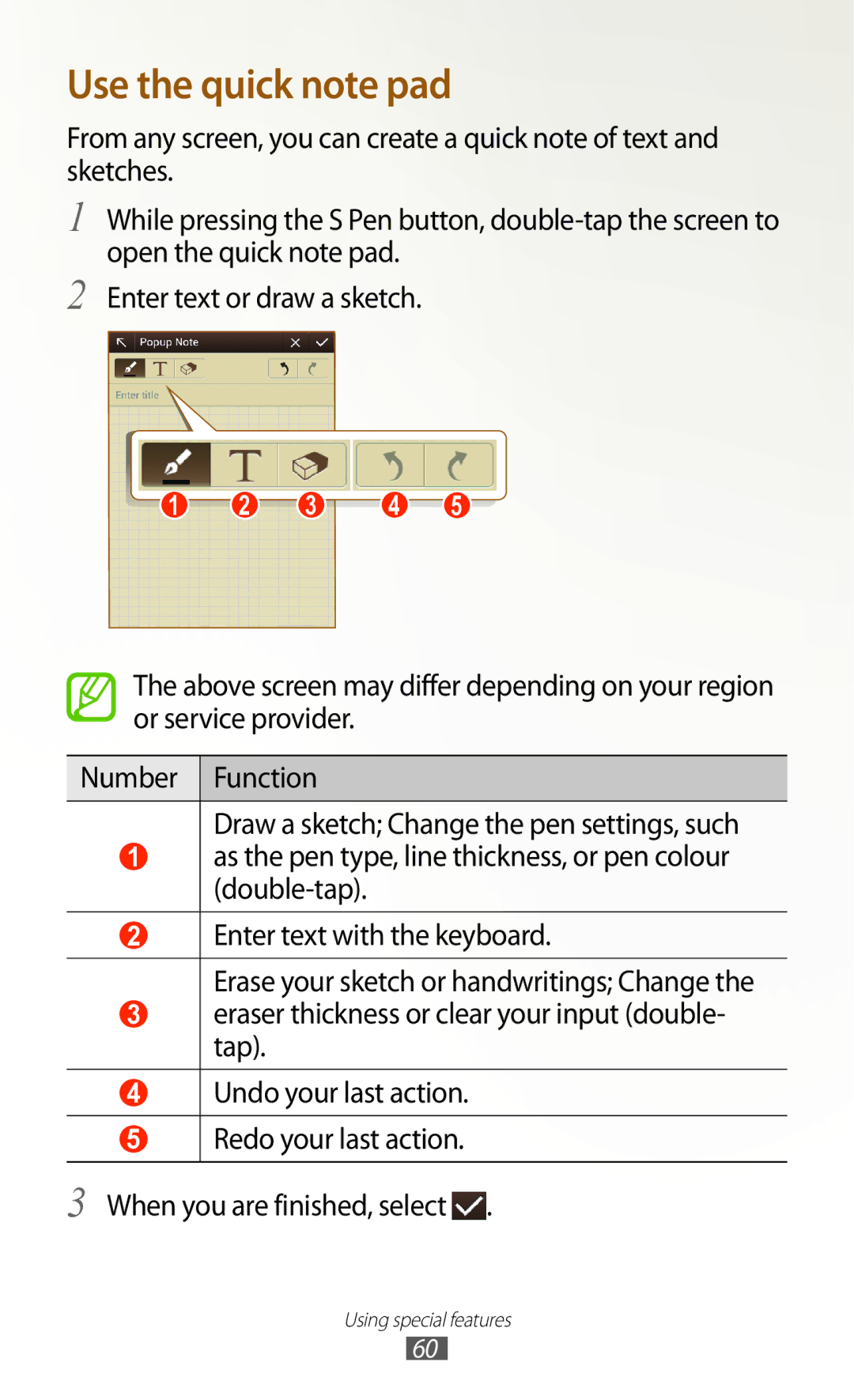 Samsung GT-N8000ZWAXXV, GT-N8000EAAKSA, GT-N8000ZWFTHR, GT-N8000EAAEGY, GT-N8000ZWAXSG, GT-N8000EAAXSG Use the quick note pad 