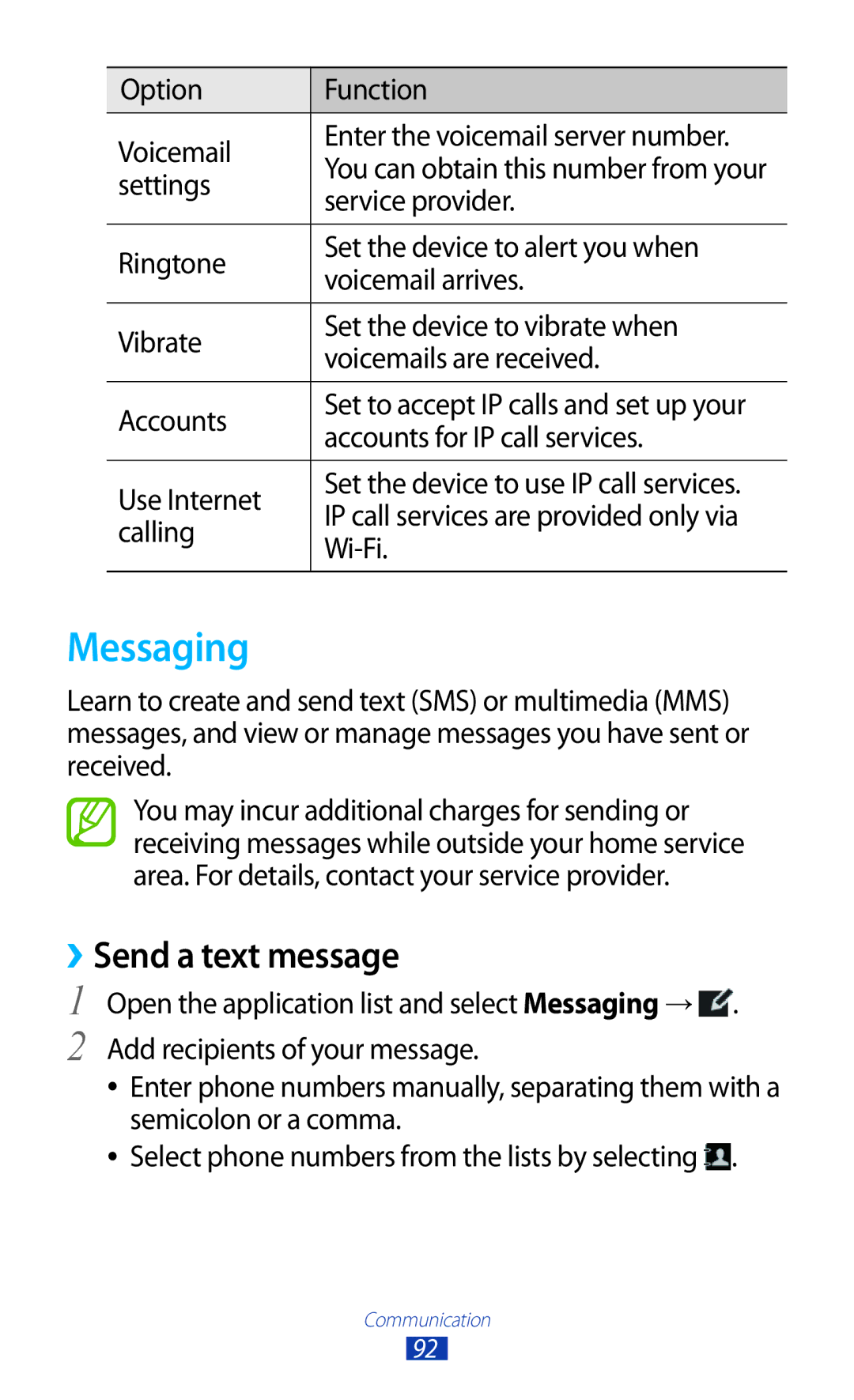 Samsung GT-N8000ZWAJED, GT-N8000EAAKSA, GT-N8000ZWFTHR, GT-N8000EAAEGY, GT-N8000ZWAXSG manual Messaging, ››Send a text message 