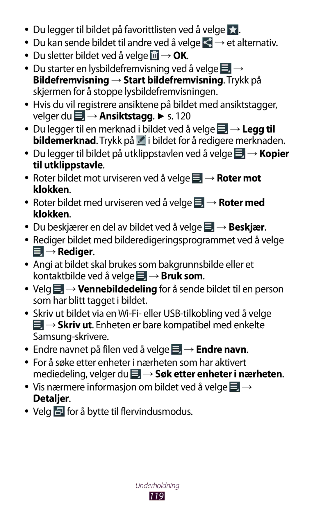 Samsung GT-N8000ZWANEE, GT-N8000EAANEE, GT-N8000GRANEE manual →Rediger, Mediedeling, velger du →Søk etter enheter i nærheten 