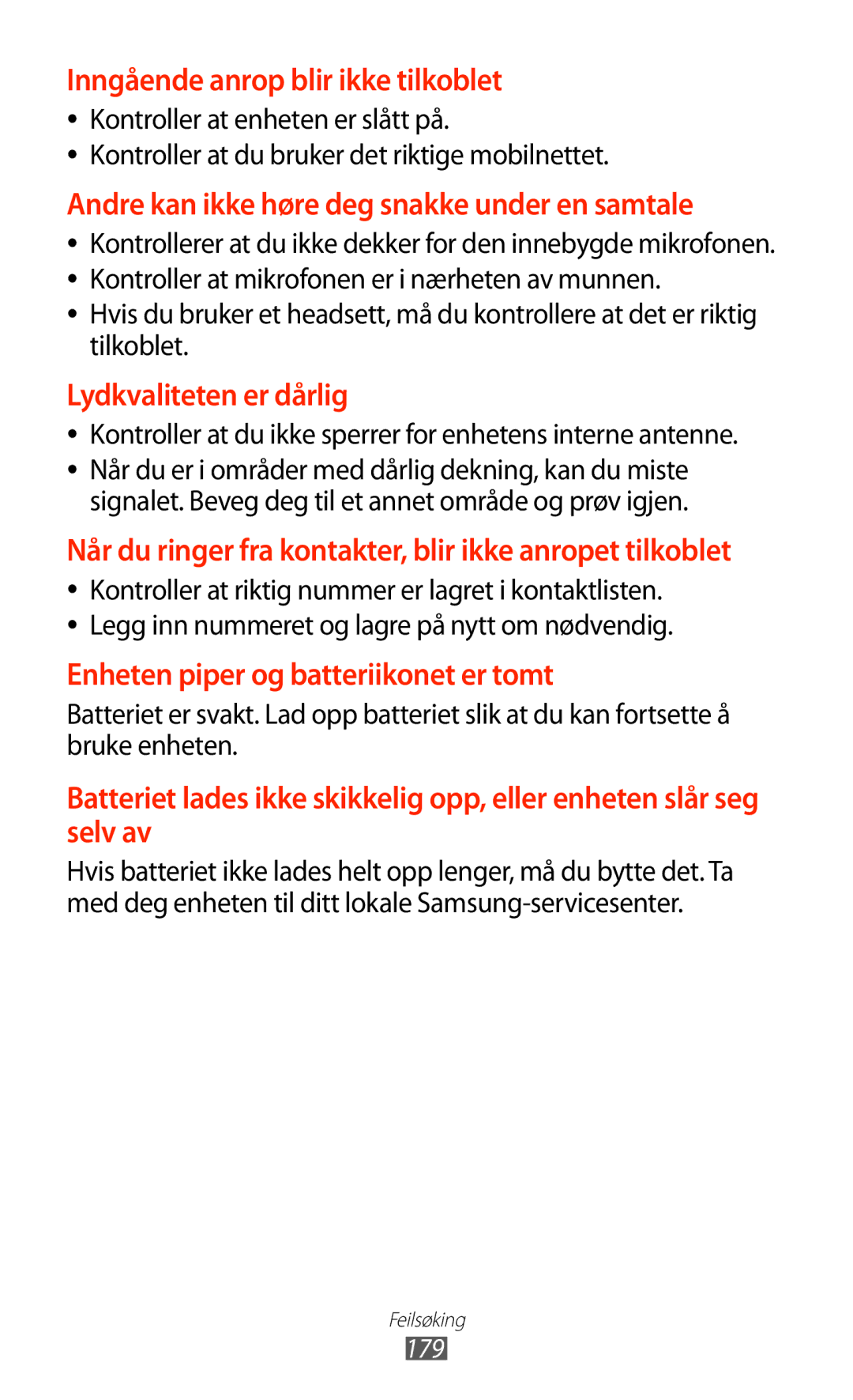 Samsung GT-N8000ZWANEE, GT-N8000EAANEE, GT-N8000GRANEE manual Andre kan ikke høre deg snakke under en samtale 