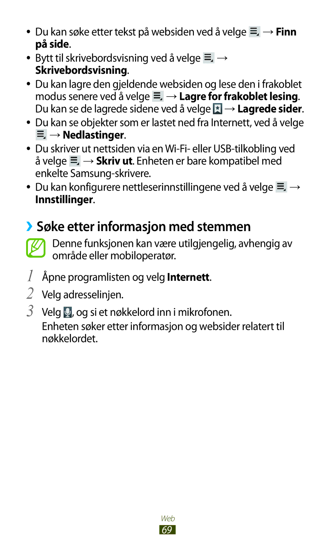 Samsung GT-N8000EAANEE, GT-N8000GRANEE, GT-N8000ZWANEE manual ››Søke etter informasjon med stemmen, →Nedlastinger 