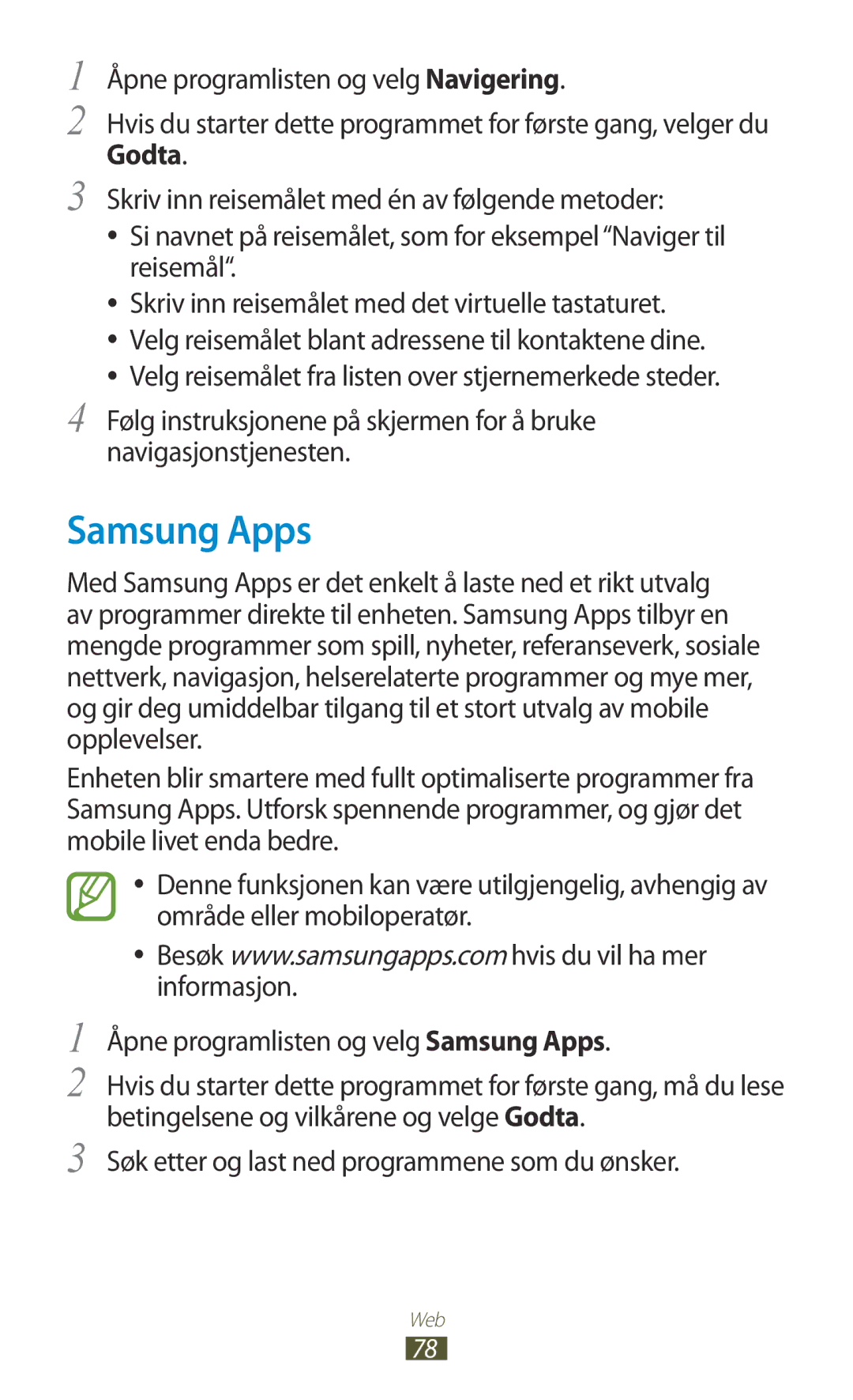 Samsung GT-N8000EAANEE, GT-N8000GRANEE, GT-N8000ZWANEE manual Samsung Apps 