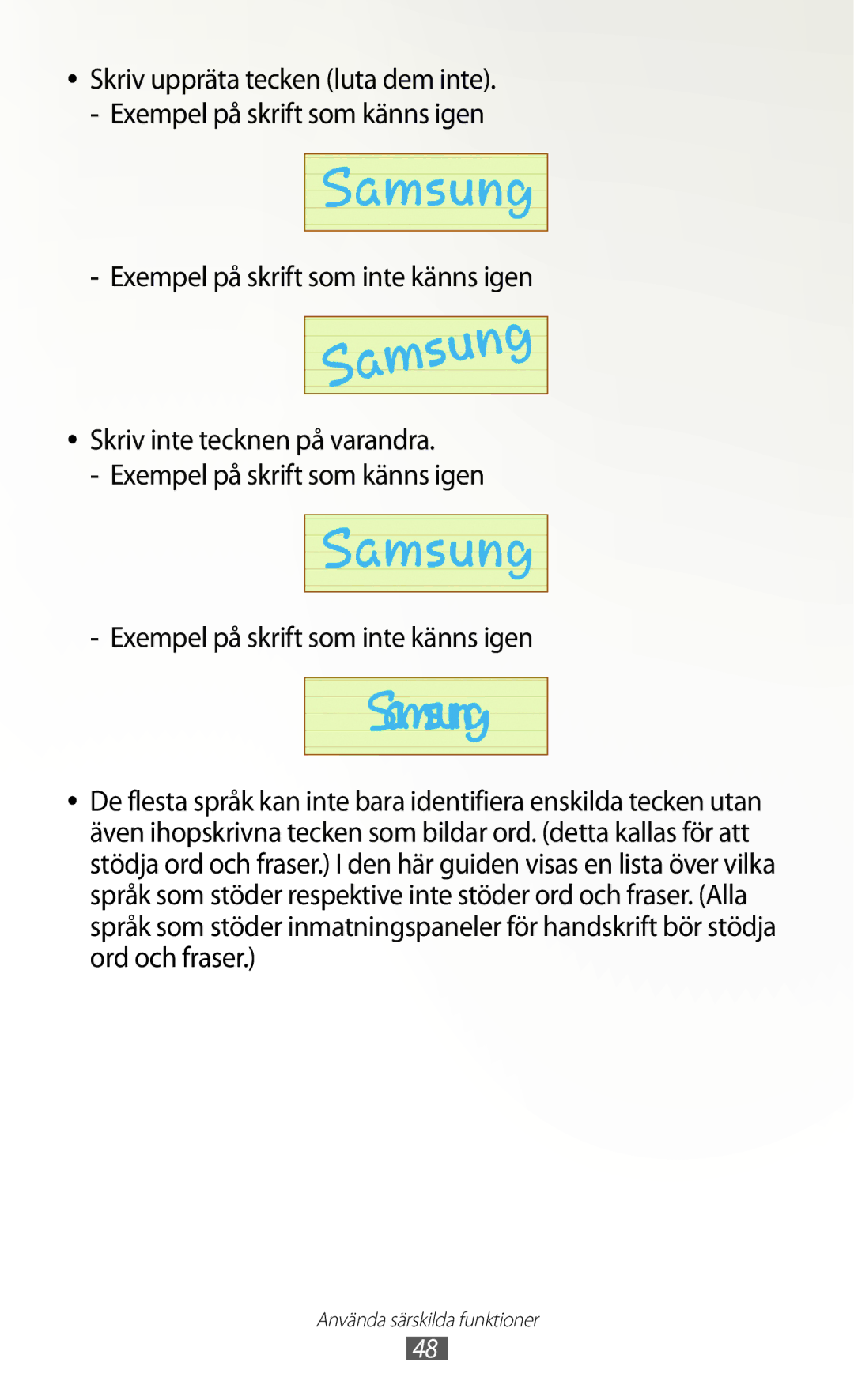 Samsung GT-N8000EAANEE, GT-N8000GRANEE, GT-N8000ZWANEE manual Använda särskilda funktioner 