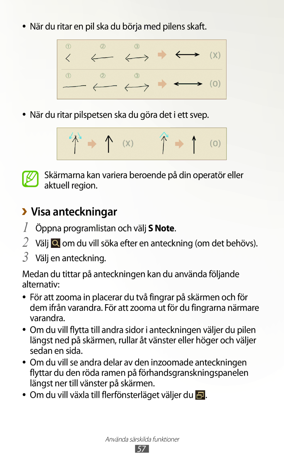 Samsung GT-N8000EAANEE, GT-N8000GRANEE manual Visa anteckningar, Öppna programlistan och välj S Note, Välj en anteckning 