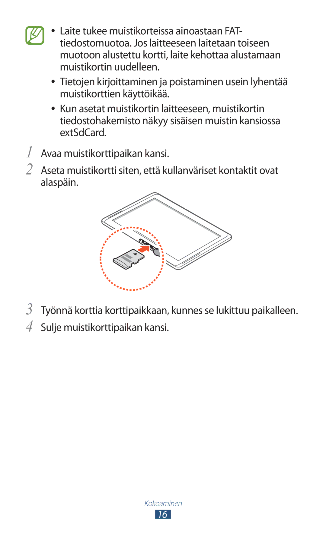 Samsung GT-N8000GRANEE, GT-N8000EAANEE, GT-N8000ZWANEE manual Kokoaminen 