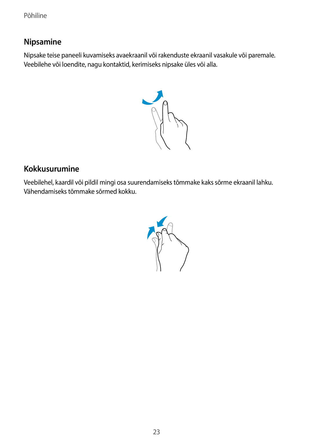 Samsung GT-N8000ZWASEB, GT-N8000EAASEB manual Nipsamine, Kokkusurumine 