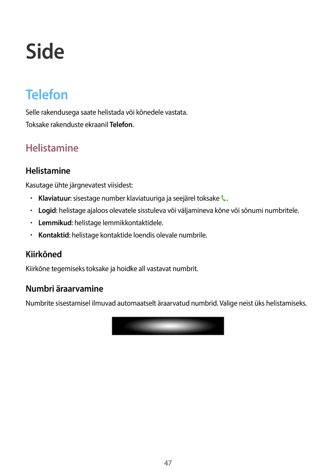 Samsung GT-N8000ZWASEB, GT-N8000EAASEB manual Side, Telefon, Helistamine 