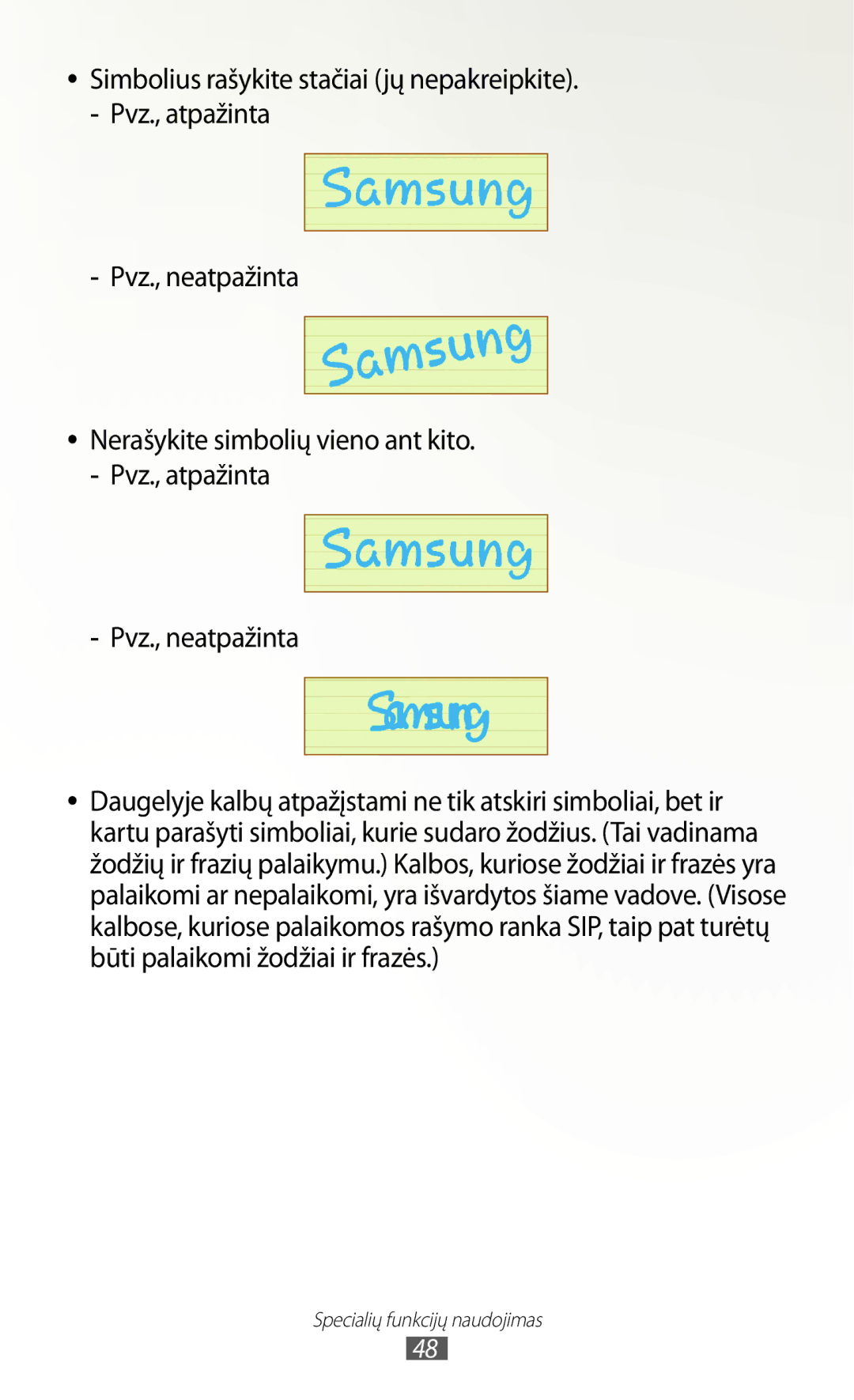 Samsung GT-N8000EAASEB, GT-N8000ZWASEB manual Specialių funkcijų naudojimas 