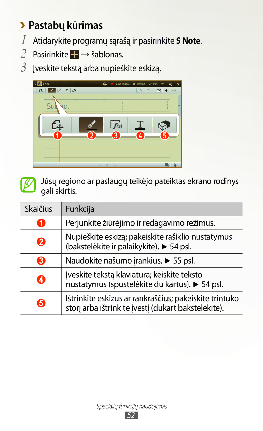 Samsung GT-N8000EAASEB, GT-N8000ZWASEB manual Pastabų kūrimas, Naudokite našumo įrankius psl 