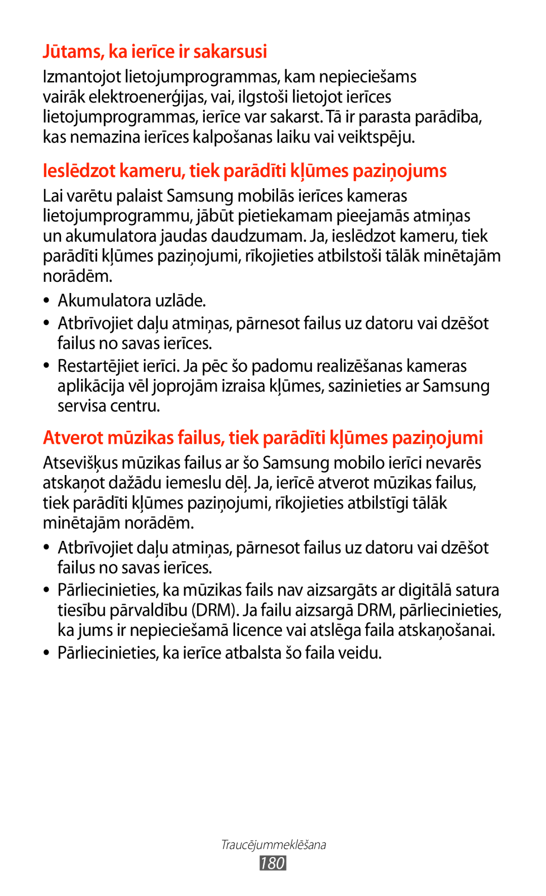 Samsung GT-N8000EAASEB, GT-N8000ZWASEB Jūtams, ka ierīce ir sakarsusi, Pārliecinieties, ka ierīce atbalsta šo faila veidu 