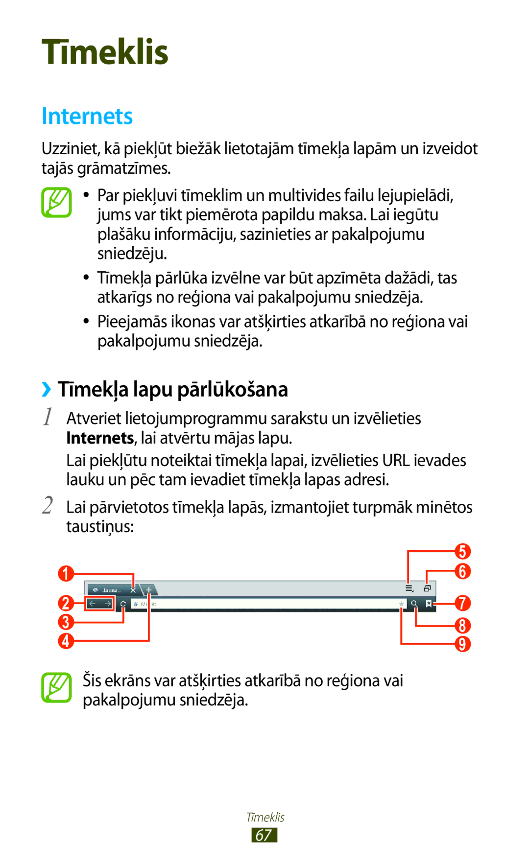 Samsung GT-N8000ZWASEB, GT-N8000EAASEB manual Internets, ››Tīmekļa lapu pārlūkošana 