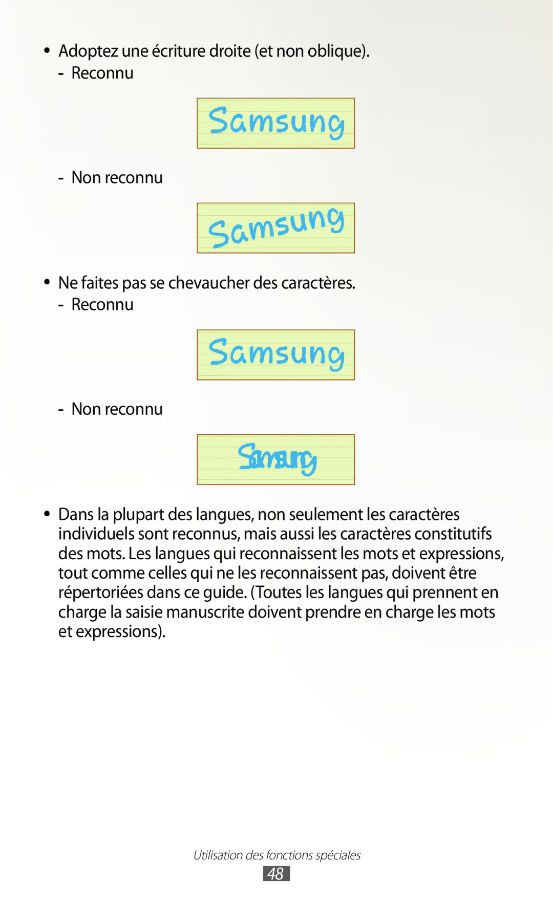 Samsung GT-N8000ZWAMTL, GT-N8000EAABGL, GT-N8000ZWABGL, GT-N8000ZWAGBL manual Utilisation des fonctions spéciales 