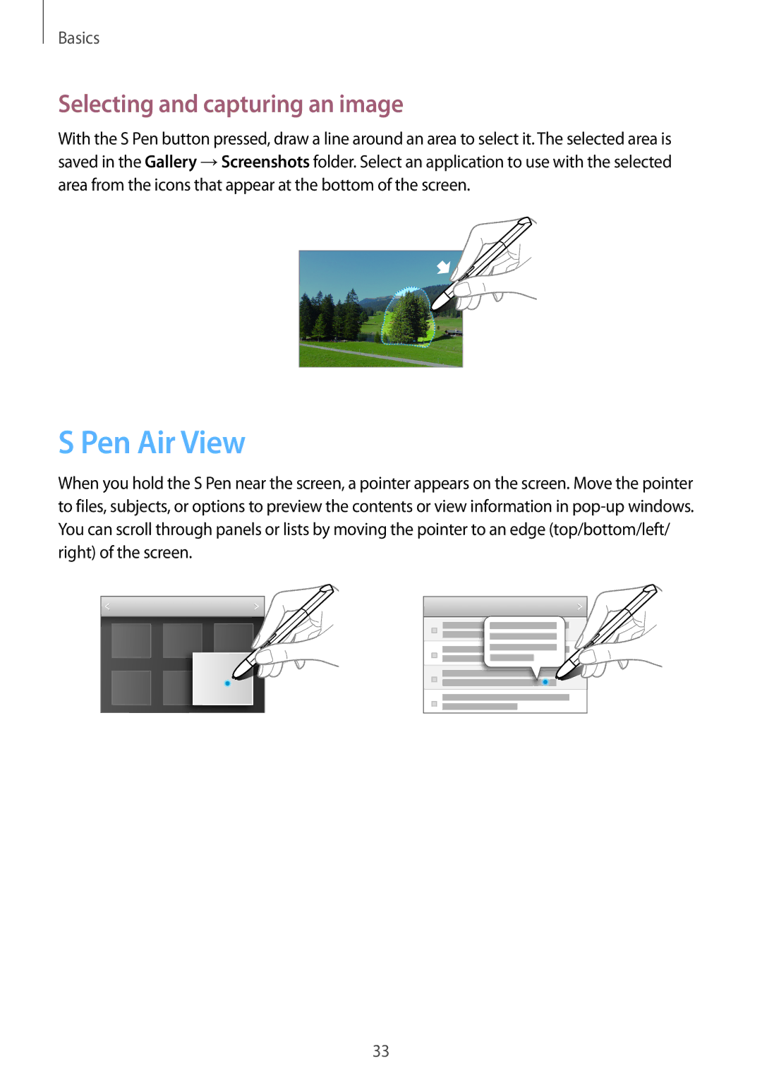 Samsung GT-N8000EAAATL, GT-N8000ZWAVD2, GT-N8000EAAVD2, GT-N8000EAAITV manual Pen Air View, Selecting and capturing an image 