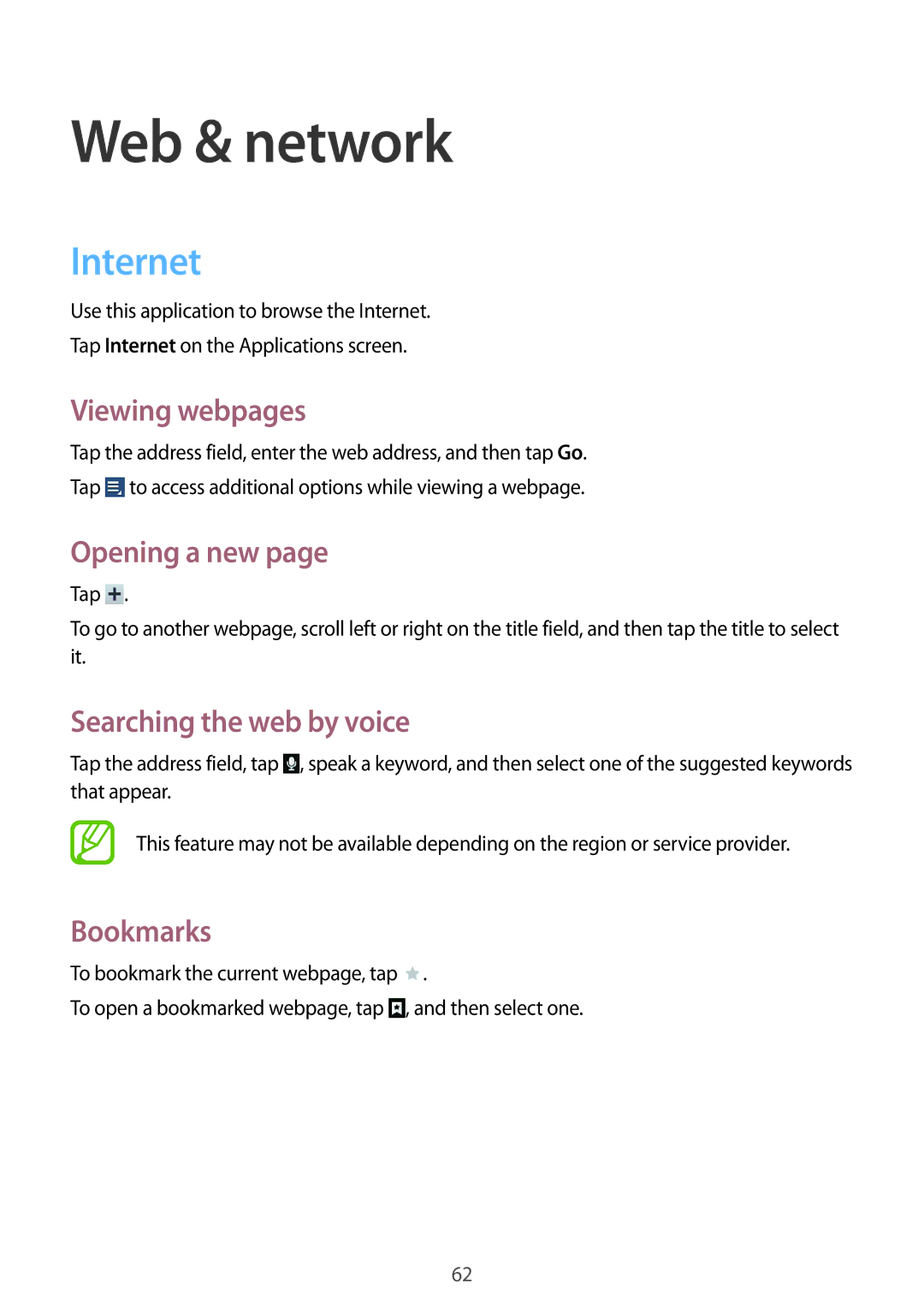 Samsung GT-N8000ZWAXEH, GT-N8000ZWAVD2, GT-N8000EAAVD2, GT-N8000EAAITV, GT-N8000EAADBT, GT-N8000EAATMN Web & network, Internet 