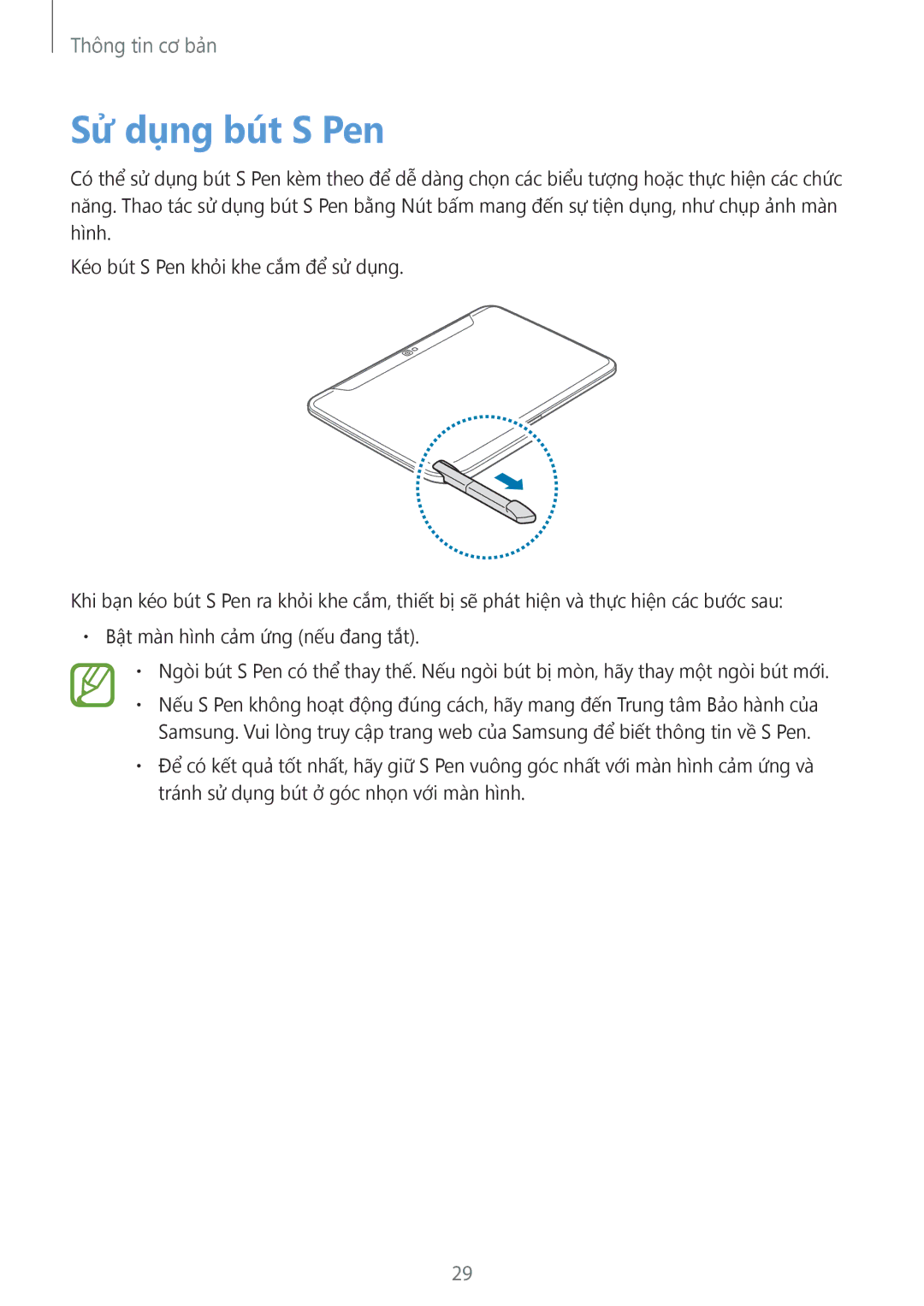 Samsung GT-N8000EAAXXV, GT-N8000ZWAXXV, GT-N8000GRAXXV manual Sử dụng bút S Pen 
