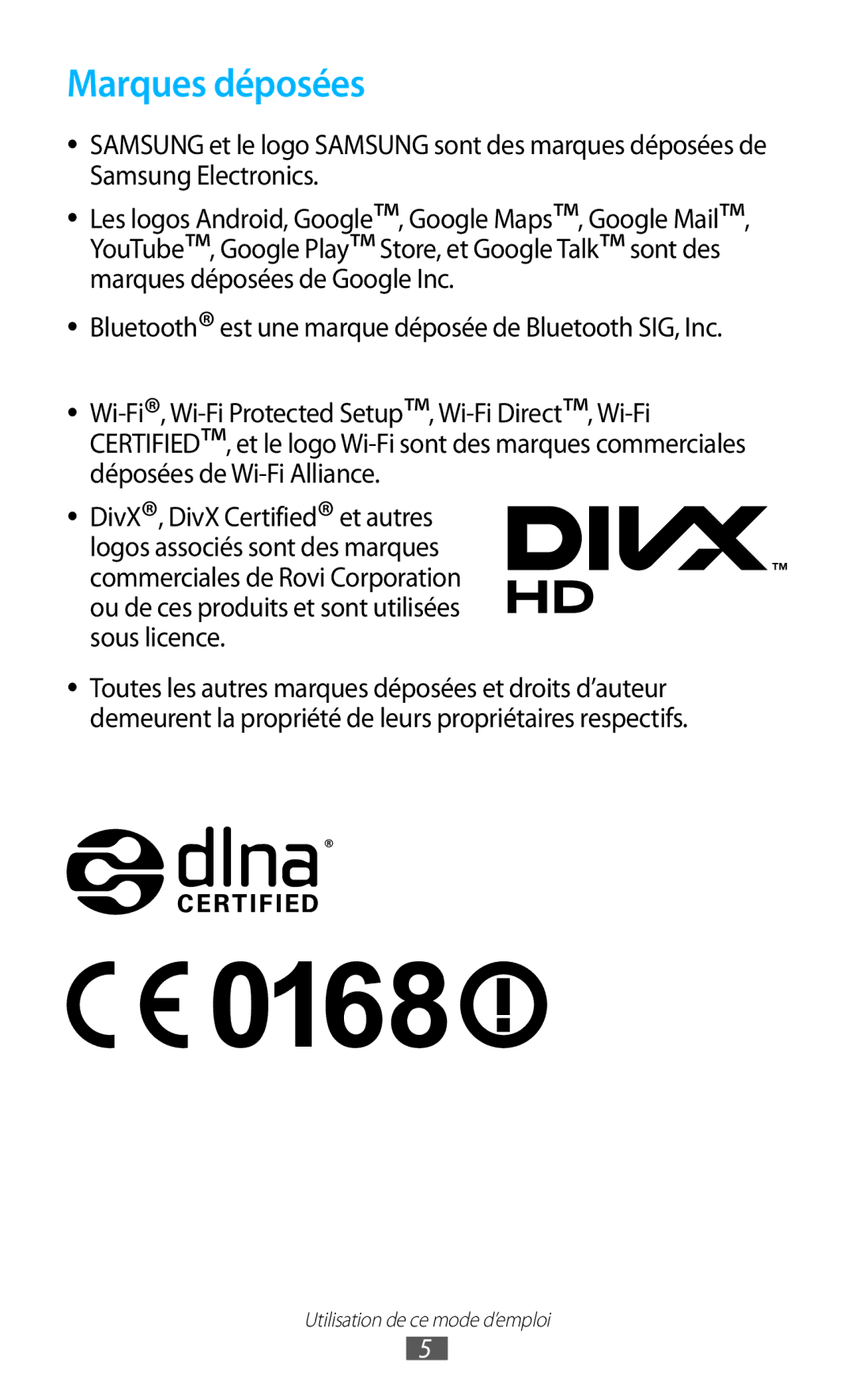 Samsung GT-N8000EAEXEF, GT-N8000ZWEXEF, GT-N8000EAAXEF, GT-N8000ZWAXEF manual Marques déposées 