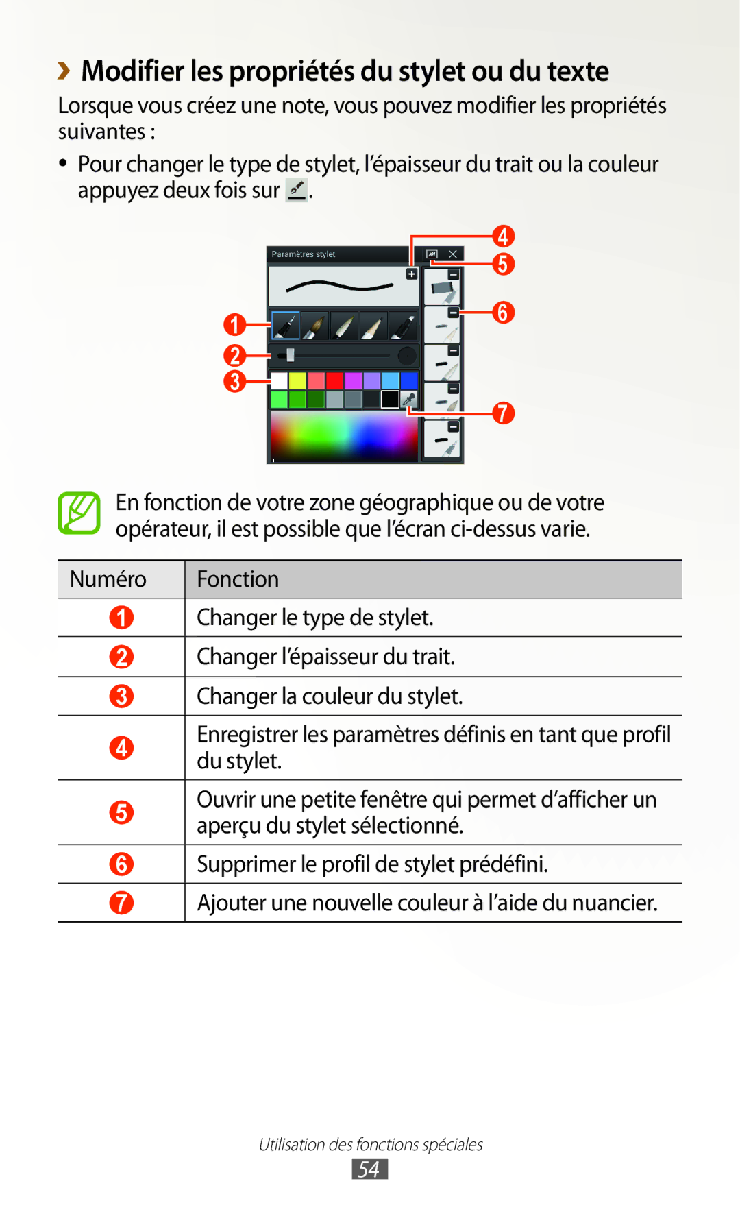 Samsung GT-N8000EAAXEF, GT-N8000ZWEXEF, GT-N8000EAEXEF, GT-N8000ZWAXEF manual ››Modifier les propriétés du stylet ou du texte 