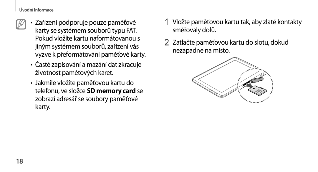 Samsung GT-N8010EAXXEZ, GT-N8010EAAATO, GT-N8010GRAXEZ, GT-N8010ZWXXEZ, GT-N8010GRAXSK, GT-N8010EAAXSK manual Úvodní informace 