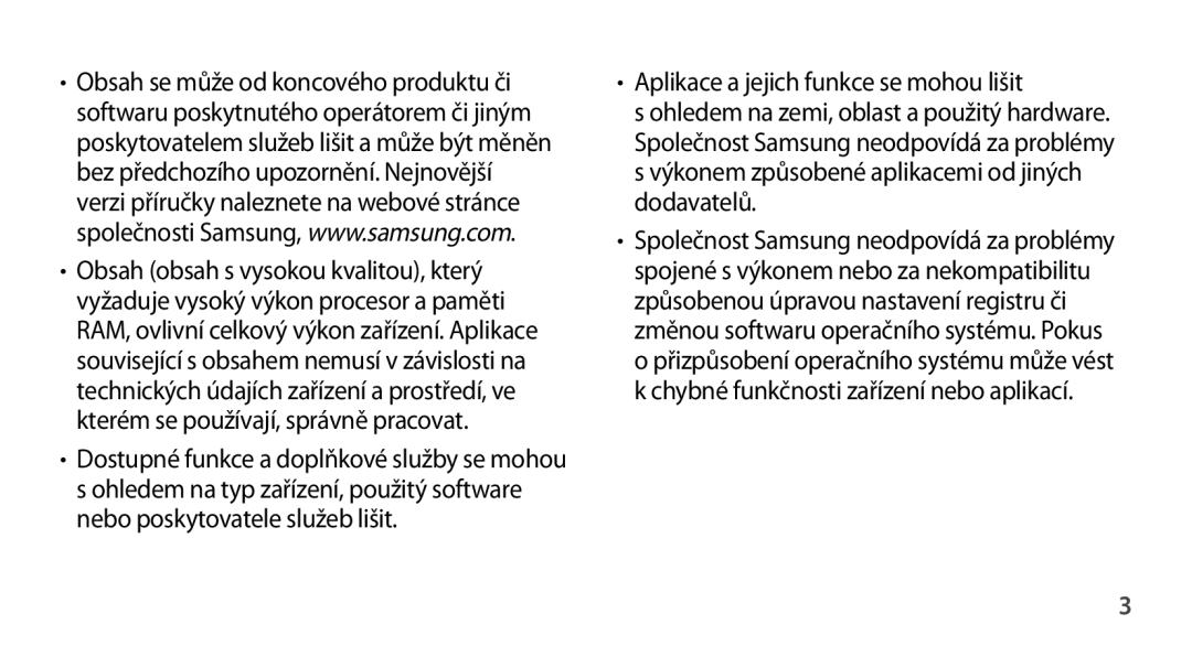 Samsung GT-N8010GRAXSK, GT-N8010EAAATO, GT-N8010GRAXEZ, GT-N8010ZWXXEZ manual Aplikace a jejich funkce se mohou lišit 