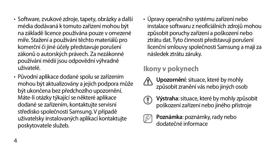 Samsung GT-N8010EAAXSK, GT-N8010EAAATO, GT-N8010GRAXEZ Ikony v pokynech, Poznámka poznámky, rady nebo dodatečné informace 