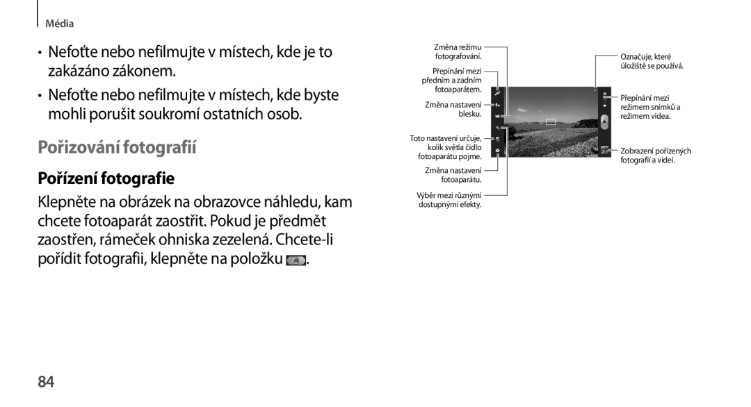 Samsung GT-N8010EAXXEZ, GT-N8010EAAATO, GT-N8010GRAXEZ, GT-N8010ZWXXEZ manual Pořizování fotografií, Pořízení fotografie 