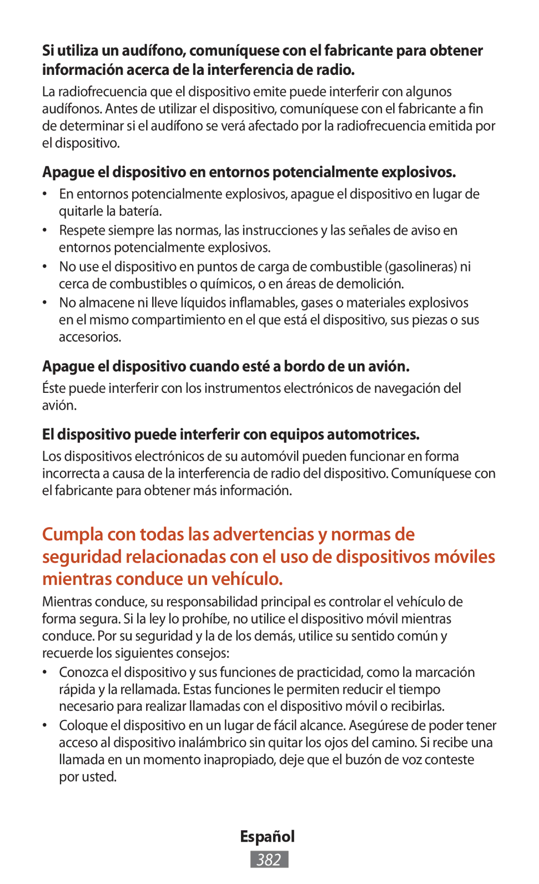 Samsung GT-S6310DBNOMN, GT-N8010EAADBT, GT-N8000ZWAVD2 382, Apague el dispositivo en entornos potencialmente explosivos 