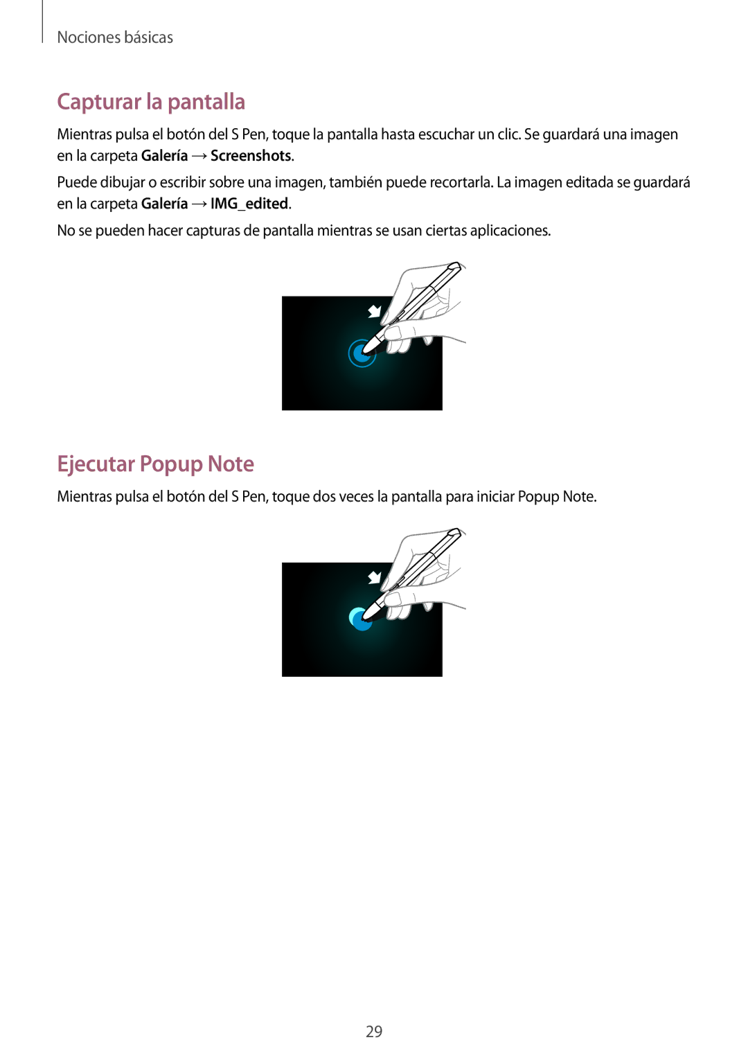 Samsung GT-N8010EAAFOP, GT-N8010EAADBT, GT-N8010ZWATPH, GT-N8010EAATPH manual Capturar la pantalla, Ejecutar Popup Note 