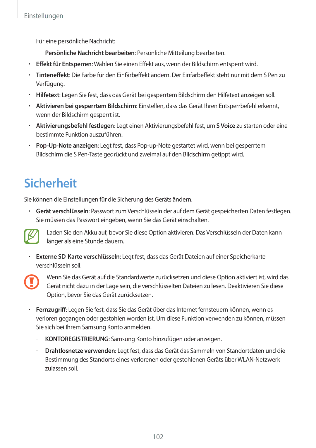 Samsung GT-N8010GRADBT, GT-N8010EAADBT, GT-N8010ZWXDBT, GT-N8010ZWXTUR, GT-N8010ZWATPH, GT-N8010EAXDBT manual Sicherheit 