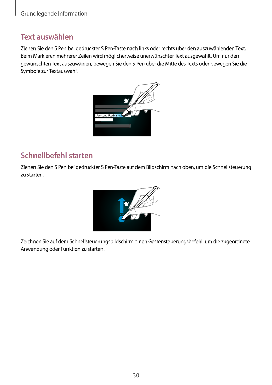 Samsung GT-N8010EAXDBT, GT-N8010EAADBT, GT-N8010ZWXDBT, GT-N8010ZWXTUR, GT-N8010ZWATPH Text auswählen, Schnellbefehl starten 