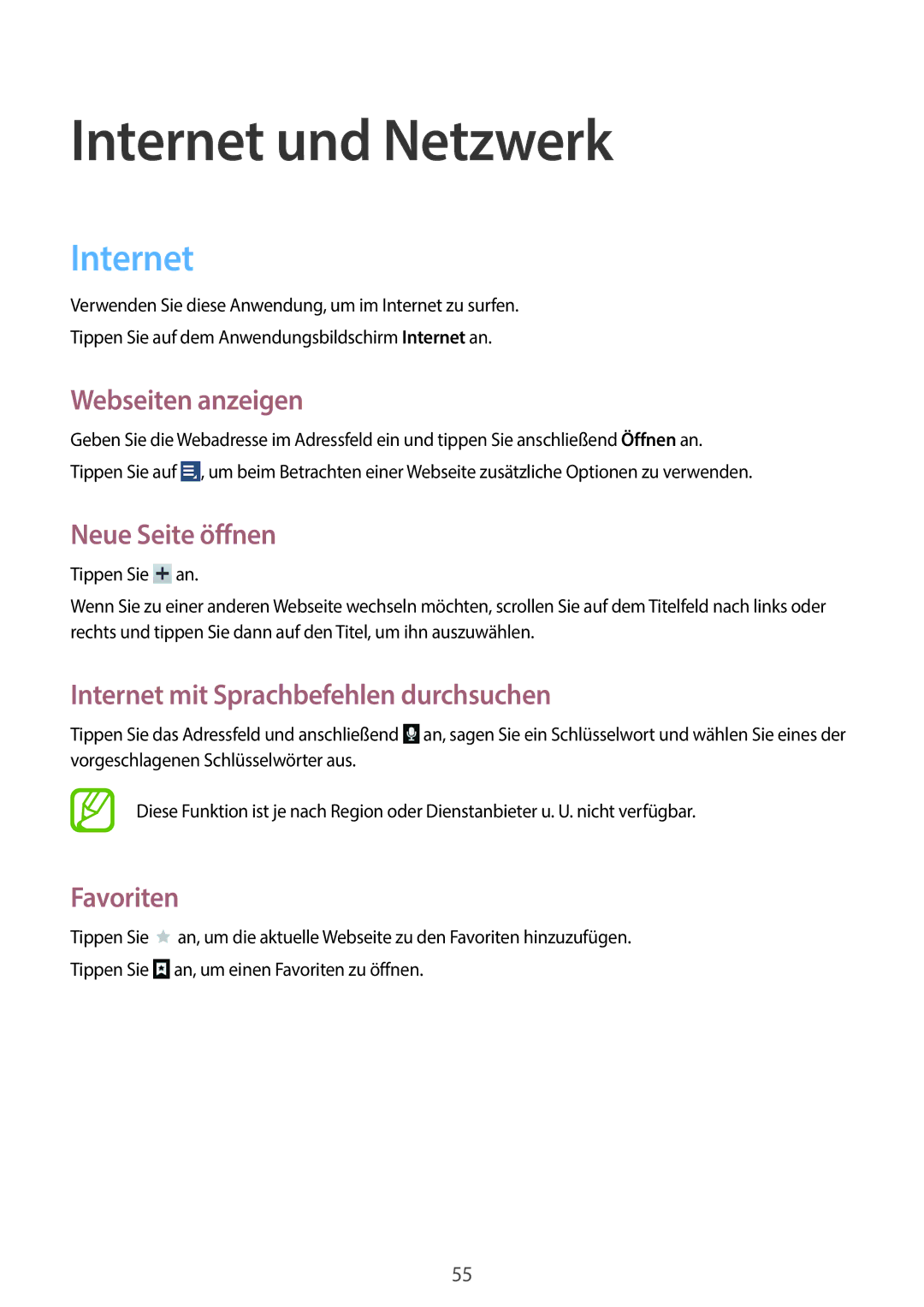 Samsung GT-N8010ZWATPH, GT-N8010EAADBT, GT-N8010ZWXDBT, GT-N8010ZWXTUR, GT-N8010EAXDBT, GT-N8010EAATUR Internet und Netzwerk 