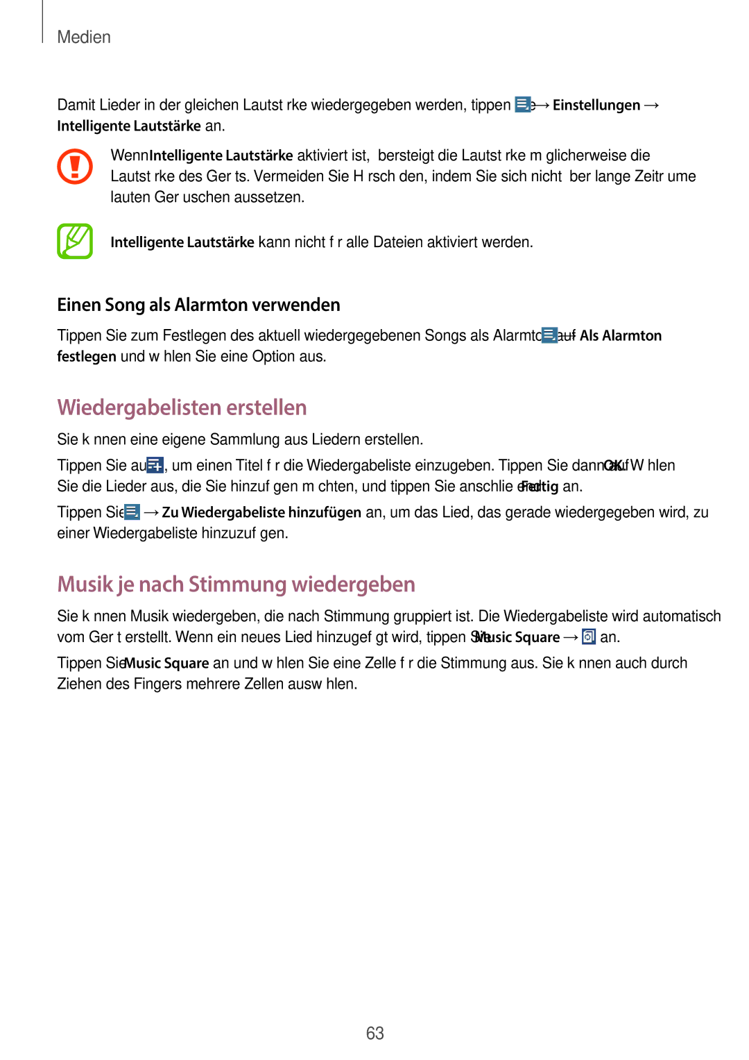 Samsung GT-N8010GRADBT Wiedergabelisten erstellen, Musik je nach Stimmung wiedergeben, Einen Song als Alarmton verwenden 